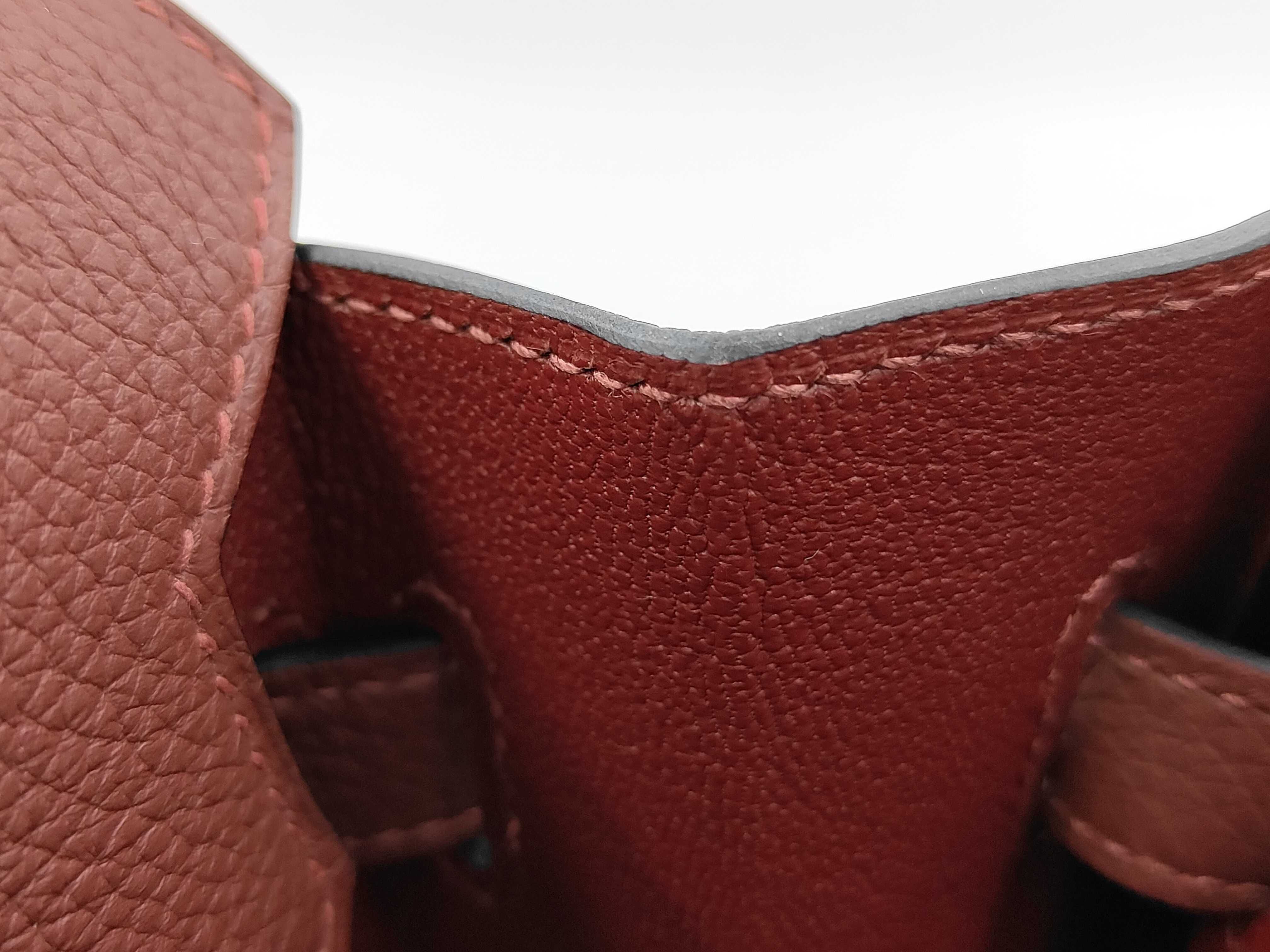 Birkin 30 Togo Rouge H Silver Hardware G Stamp Handbag — view 7