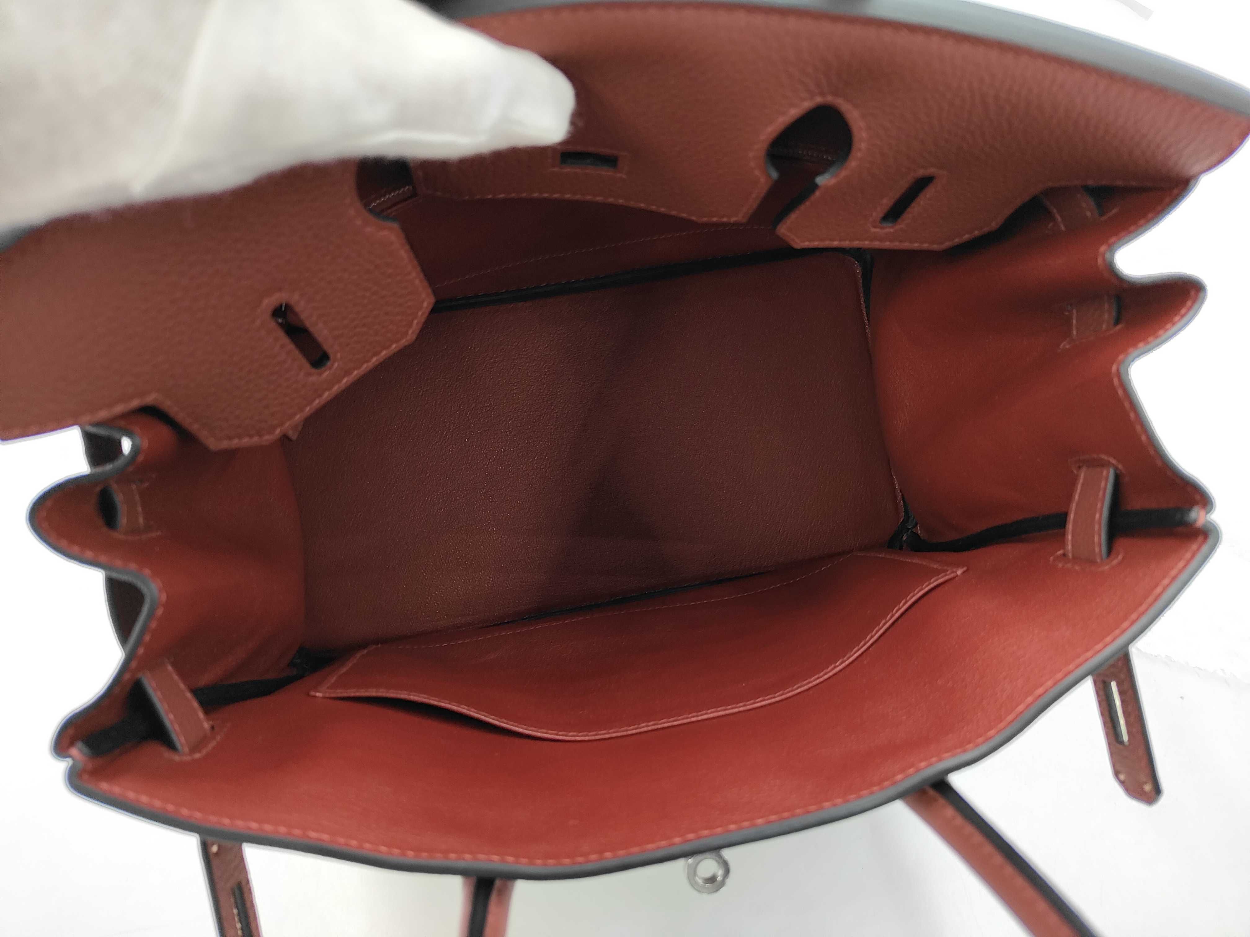 Birkin 30 Togo Rouge H Silver Hardware G Stamp Handbag — view 8