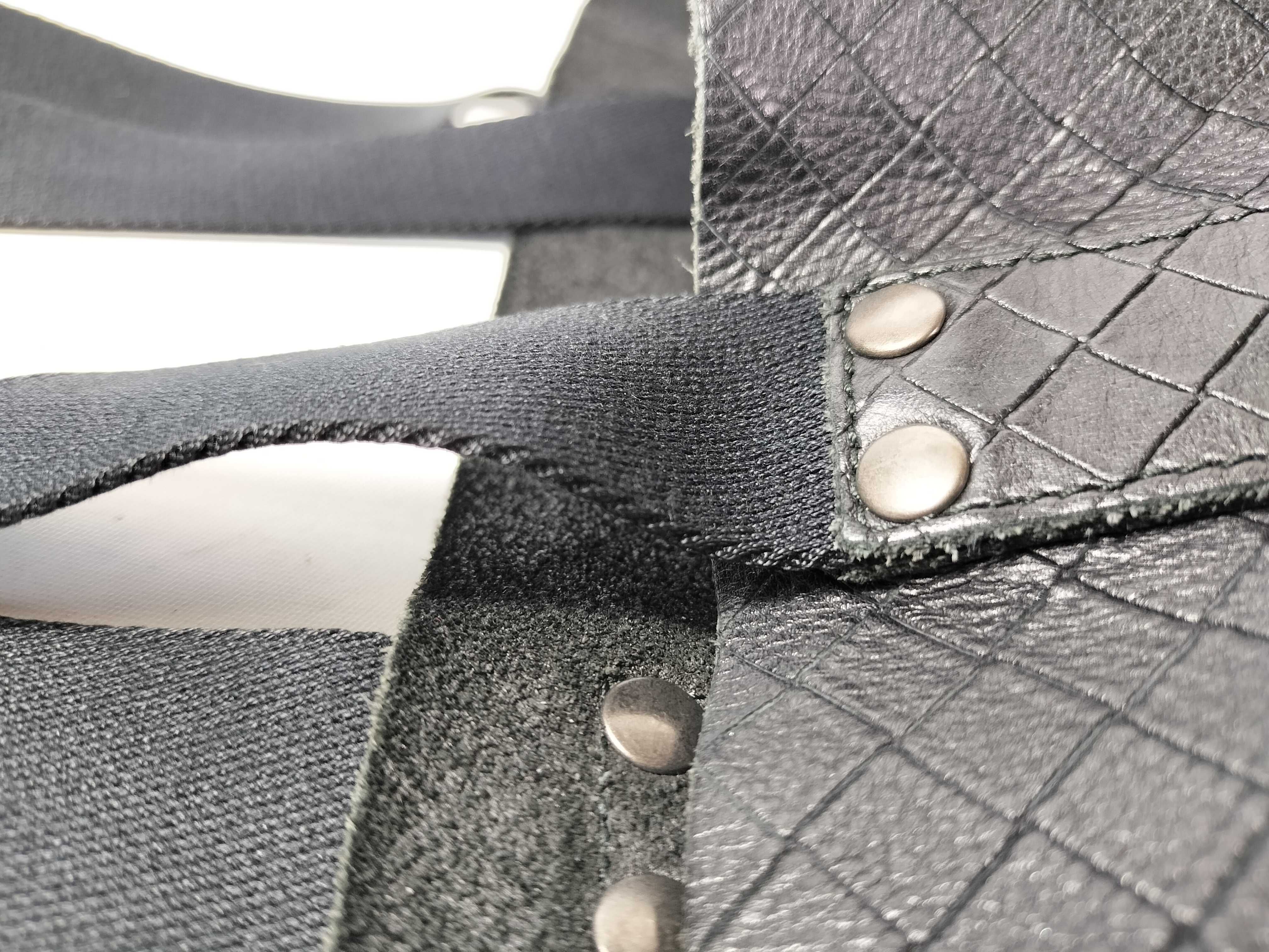 Intrecciato Leather Tote Bag, Black — view 5