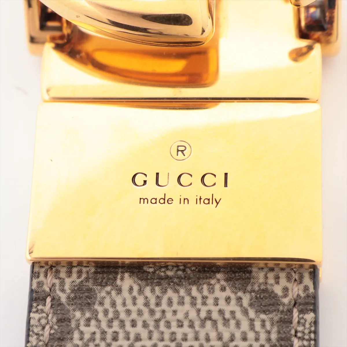659417 GG Marmont Belt 65 PVC x Leather Beige x Black — view 5