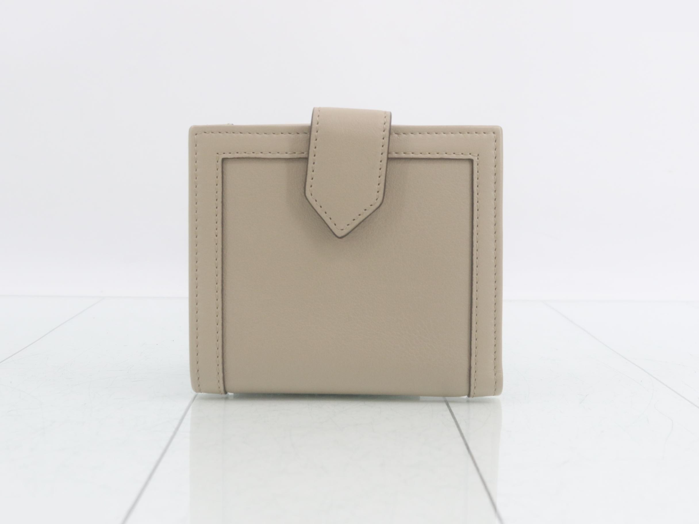 Diana Bamboo Bi-fold Wallet, Beige — view 2