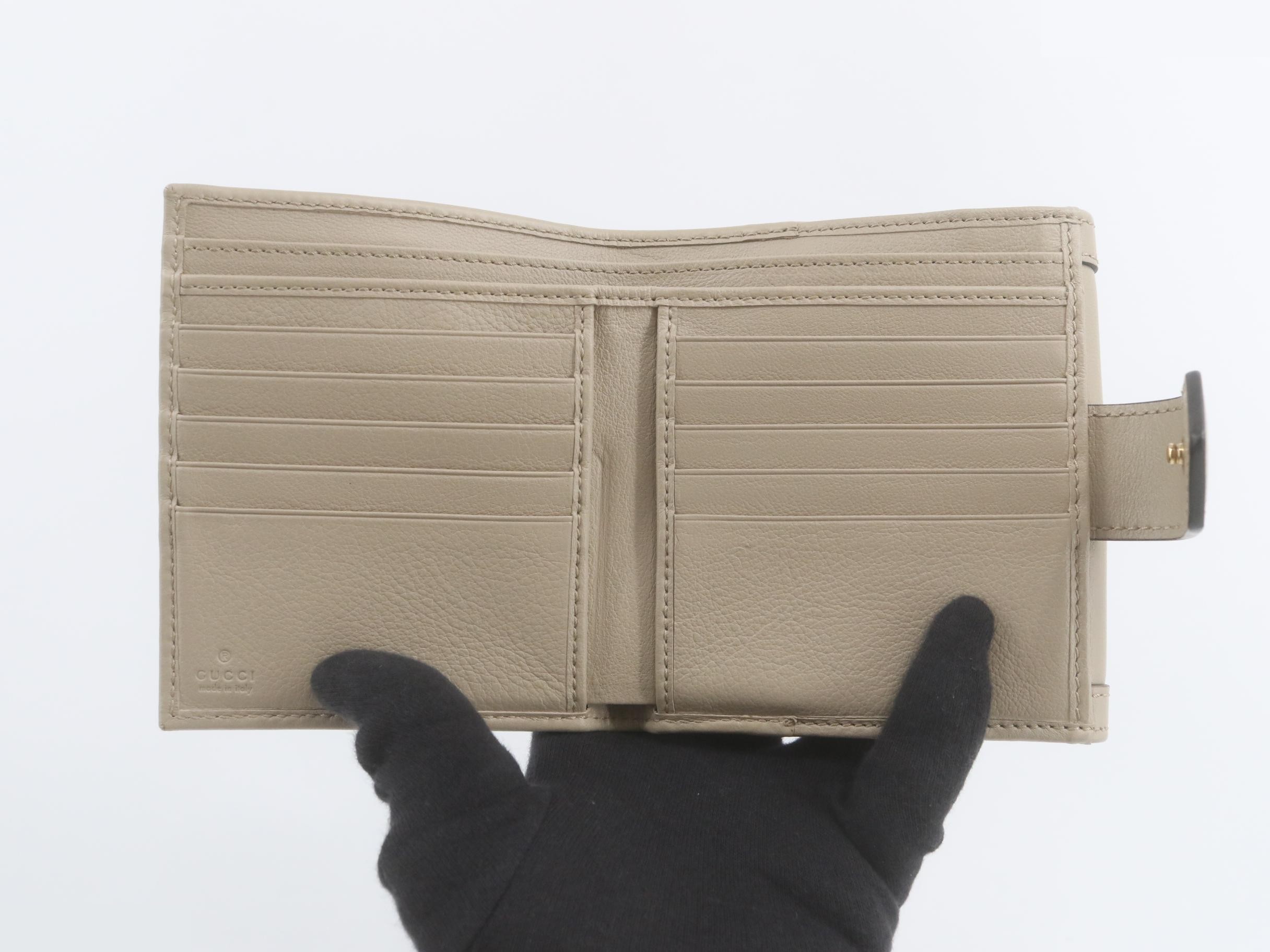 Diana Bamboo Bi-fold Wallet, Beige — view 4
