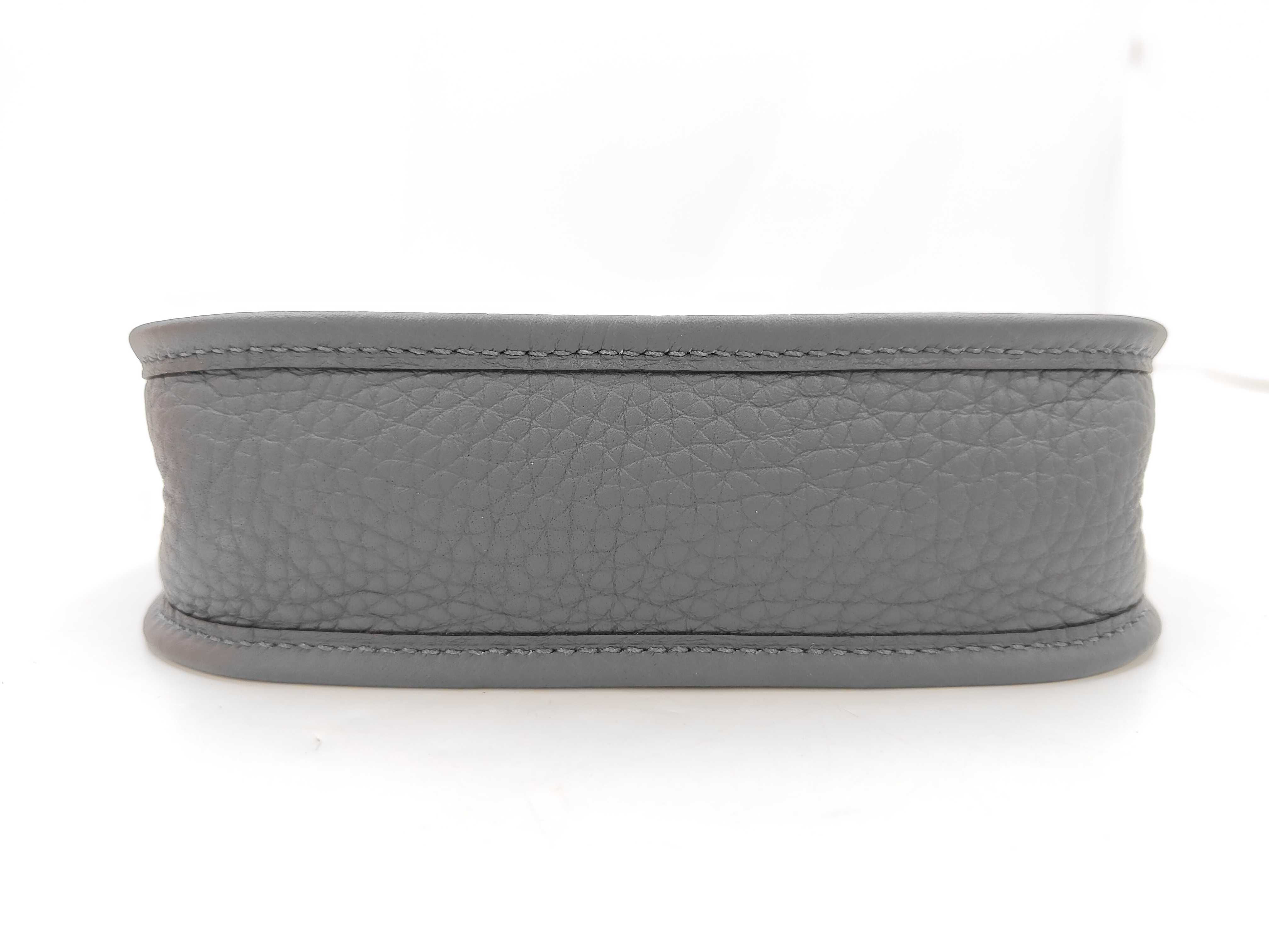 Evelyne TPM Taurillon Leather Shoulder Bag, G Stamp: 2026, Silver Hardware, Gray Tone — view 4