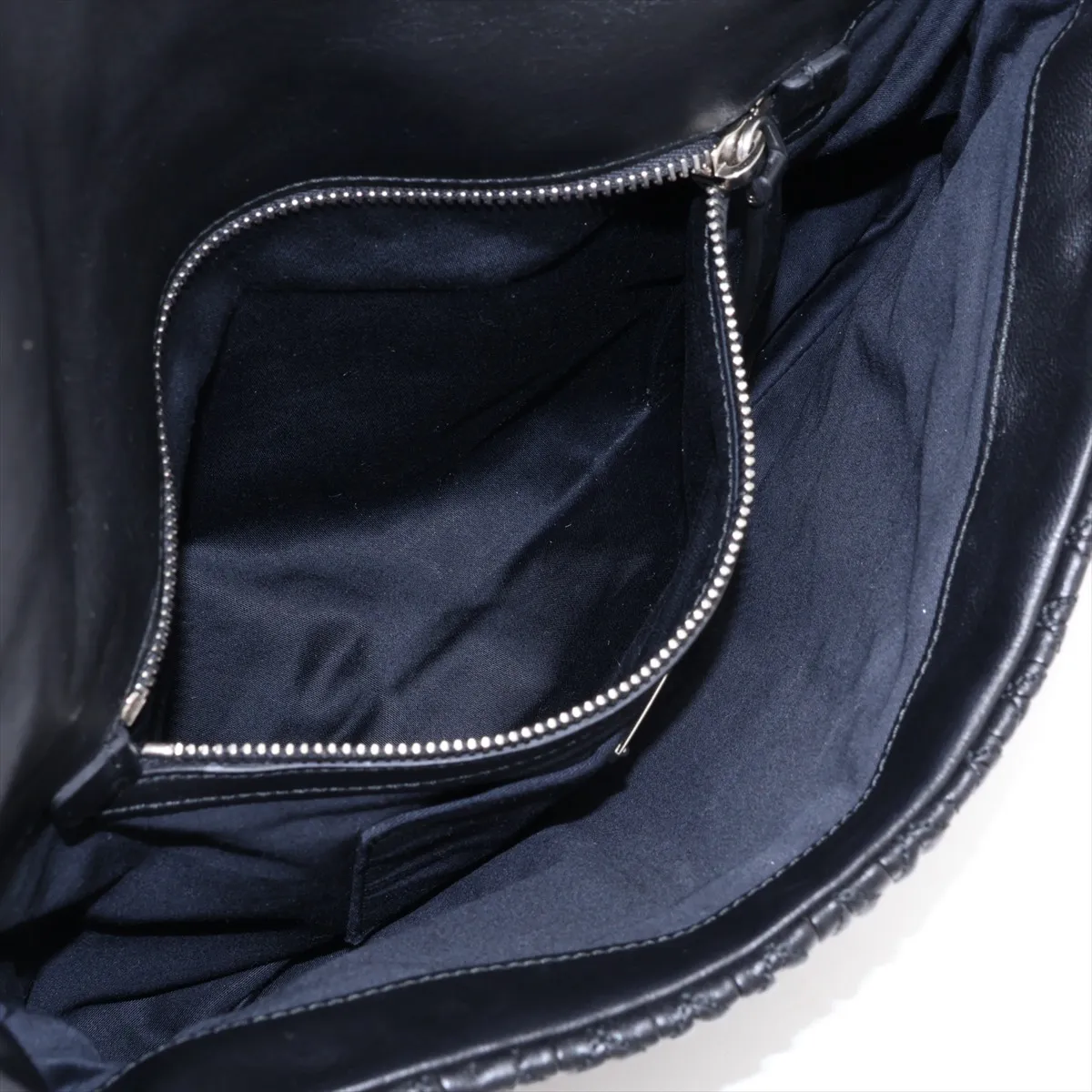 Matelassé Nappa Crystal Leather Chain Shoulder Bag, Black — view 7