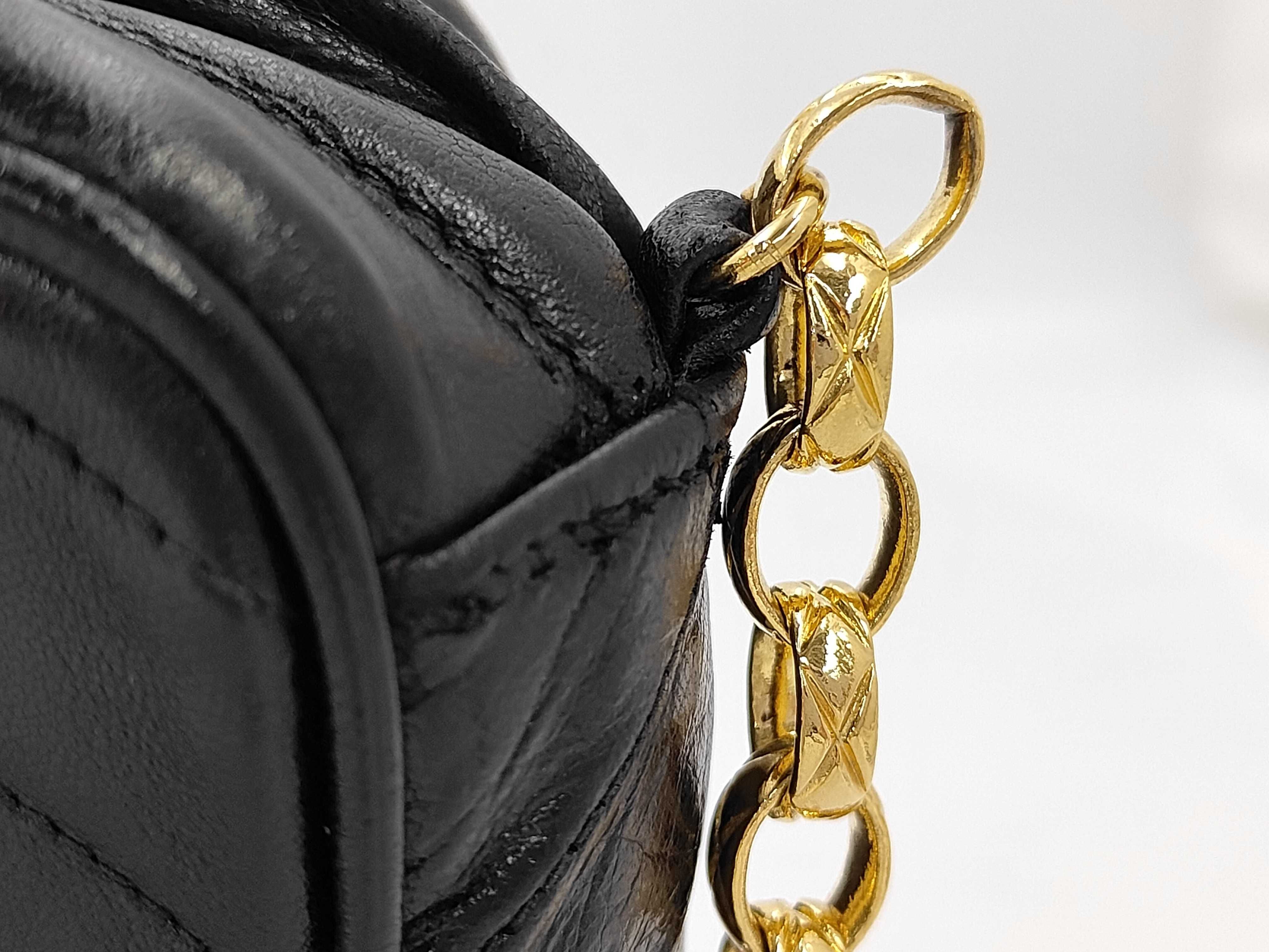 Chevron V-stitch Lambskin Fringe Gold Hardware Chain Shoulder Bag (Series 2) — view 3