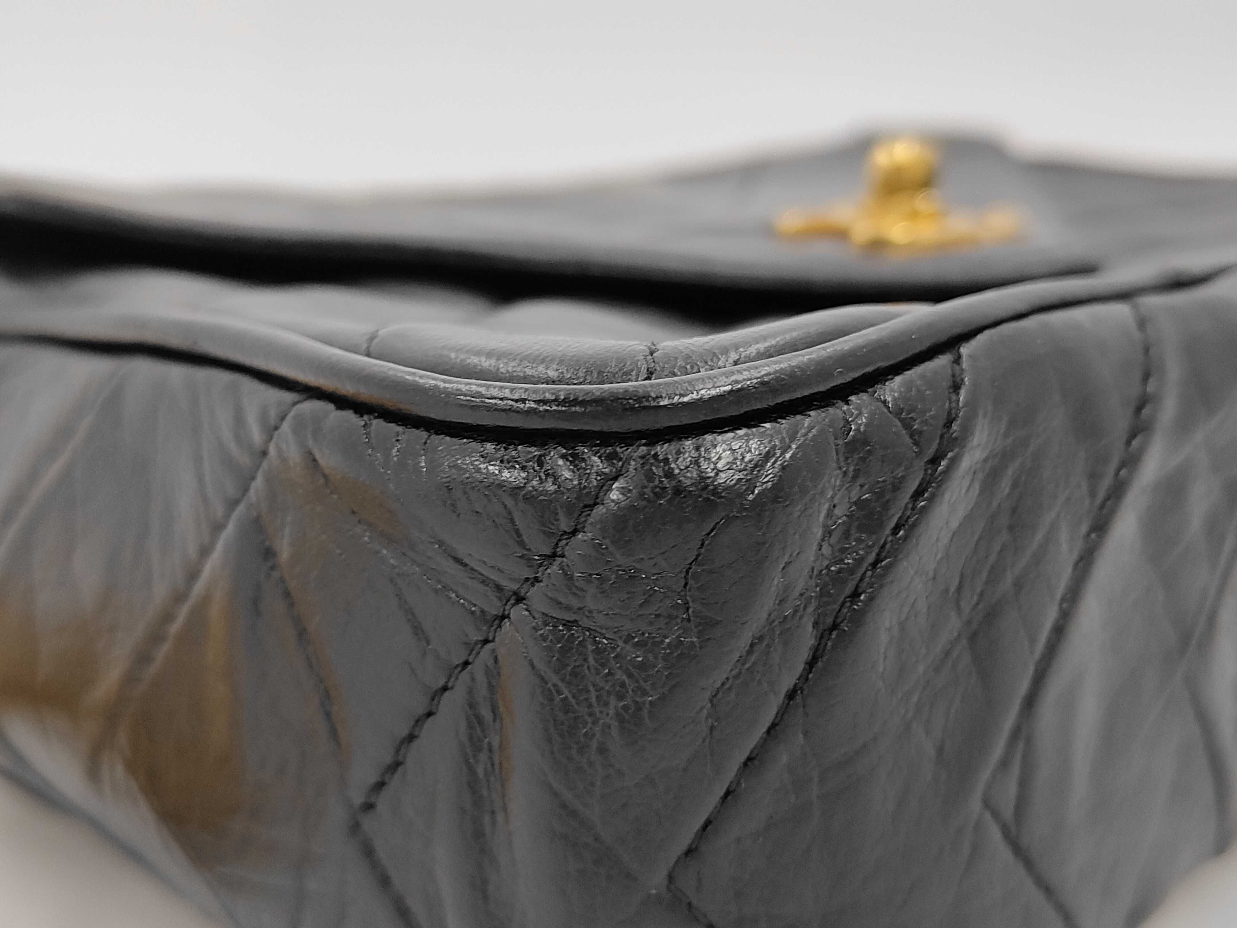 Chevron V-stitch Lambskin Fringe Gold Hardware Chain Shoulder Bag (Series 2) — view 6