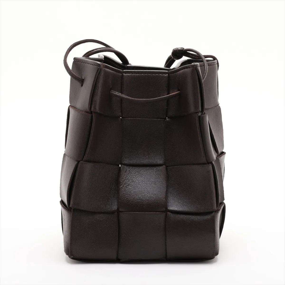 Maxi Intrecciato Leather Shoulder Bag, Brown — view 2