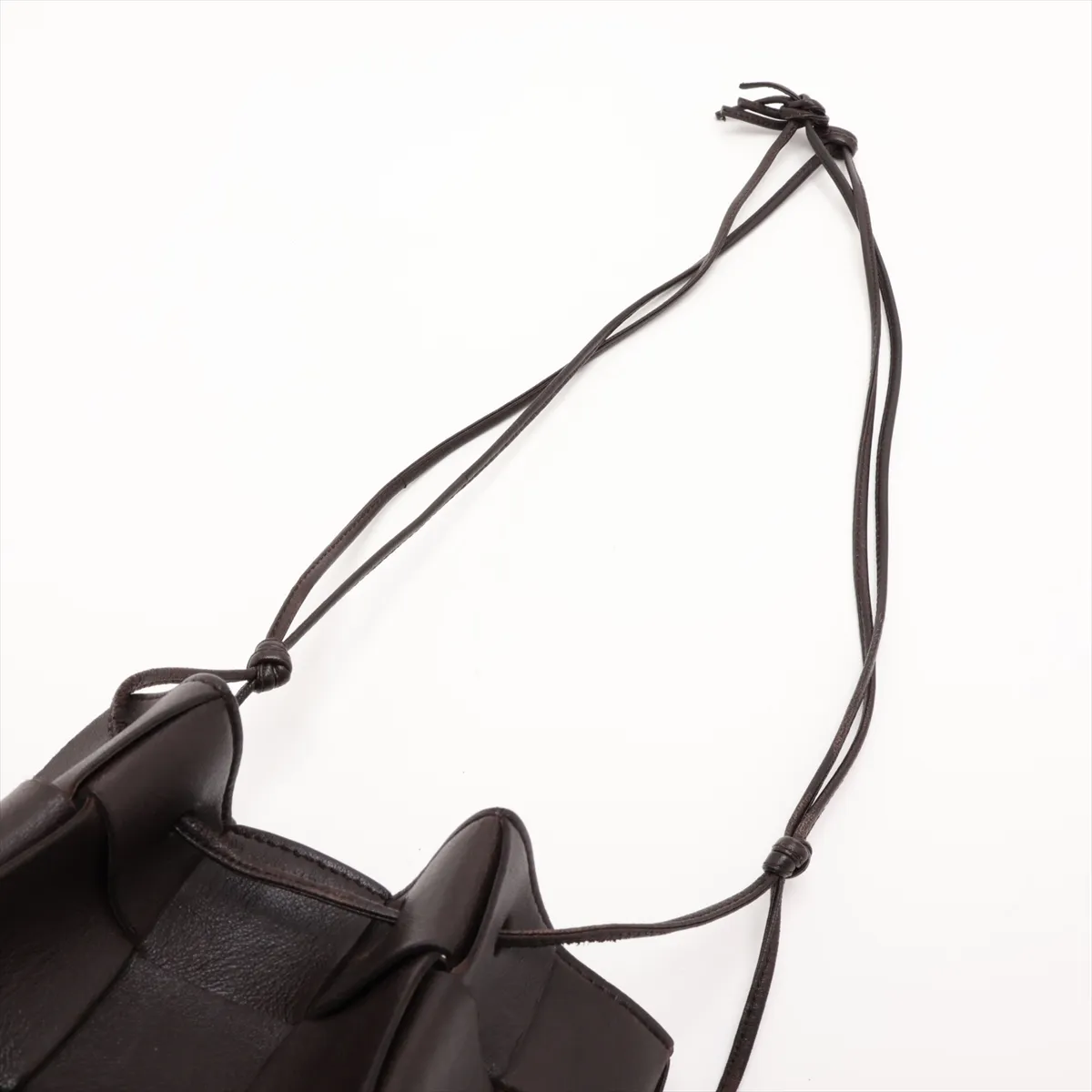 Maxi Intrecciato Leather Shoulder Bag, Brown — view 5