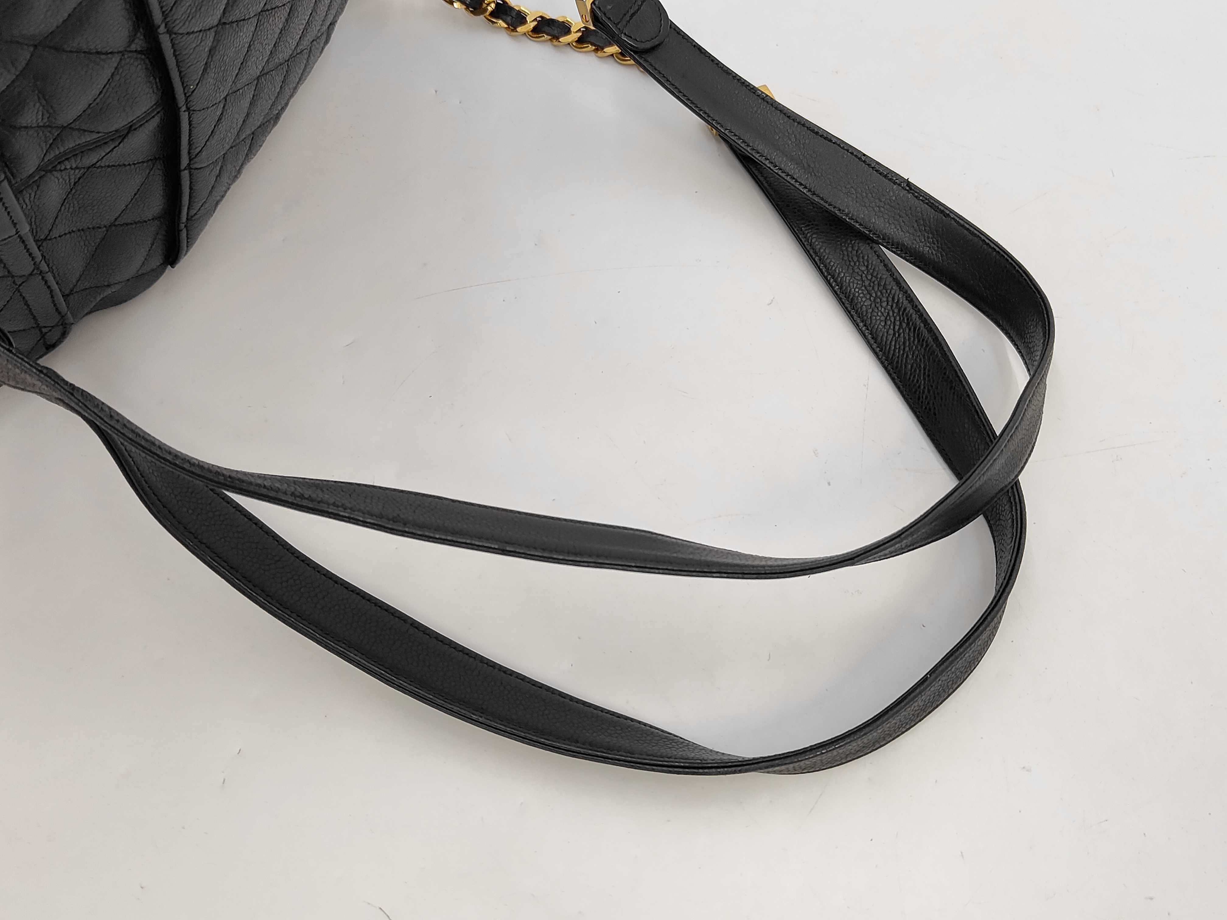 Matelassé Chain Backpack, GP Hardware, Caviar Leather, Black Backpack — view 5