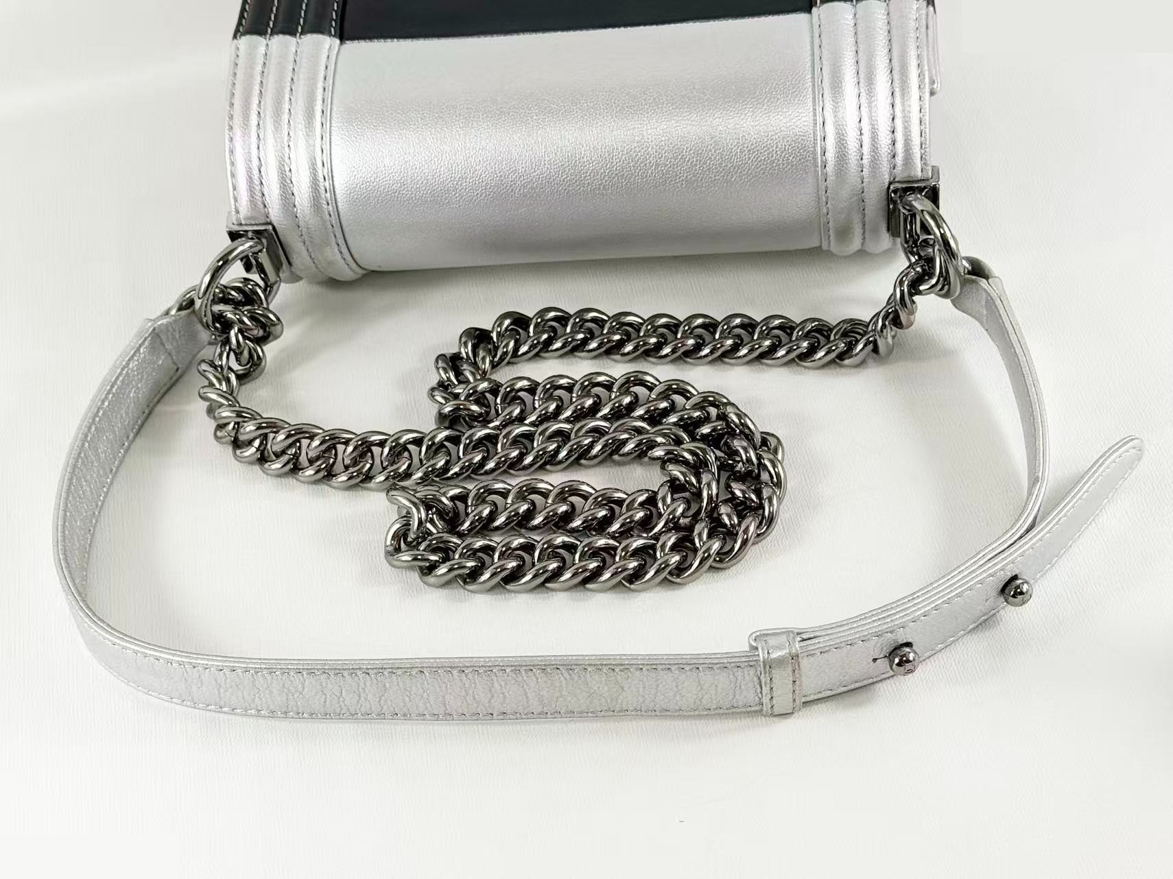 Boy's Bicolor Shoulder Bag, W20cm (approx.), Serial Number 21 — view 4