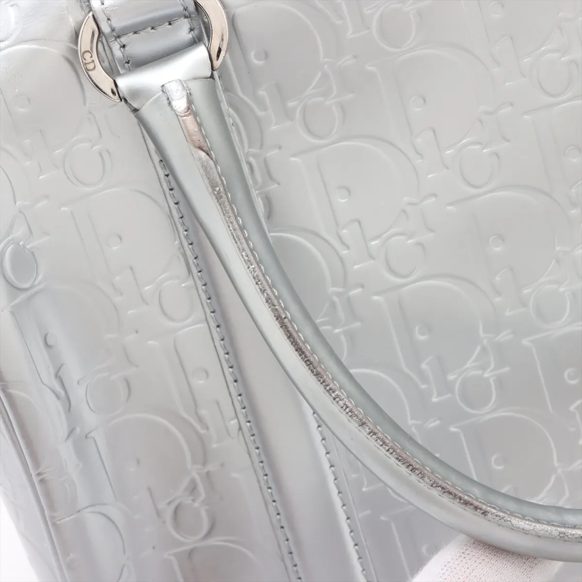 Trotter Leather Handbag Silver — view 12