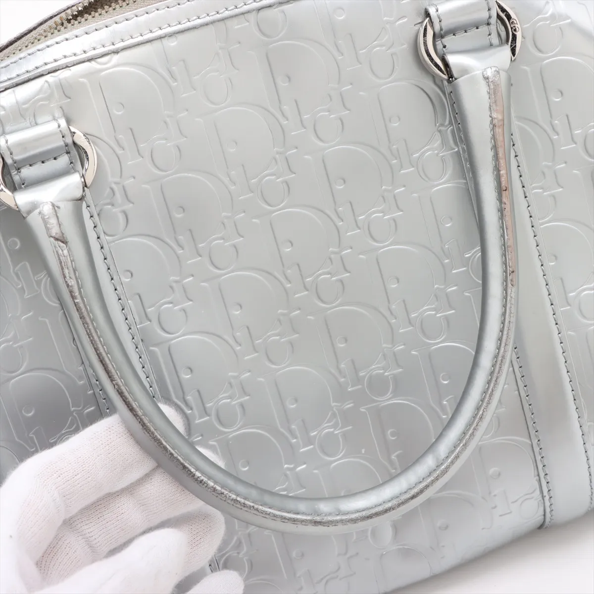 Trotter Leather Handbag Silver — view 15