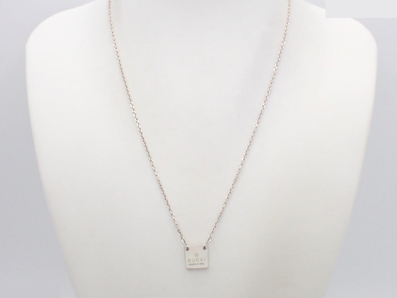 Logo plate, square shape, Ag925, weight 6.1g, chain 48cm — view 3