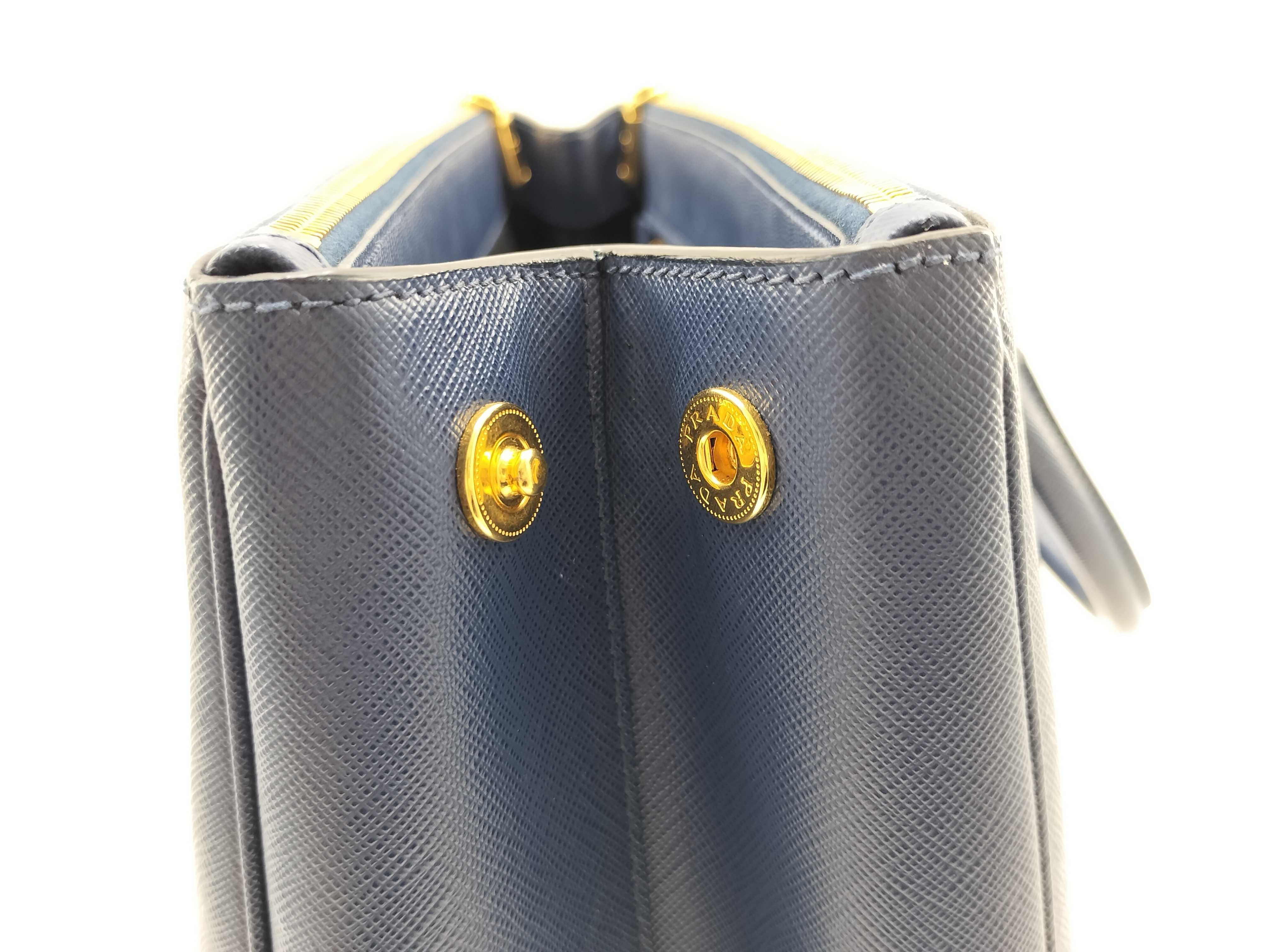 Saffiano Lux Double-Zip Tote Bag Navy BN1786 Tote Bag — view 14