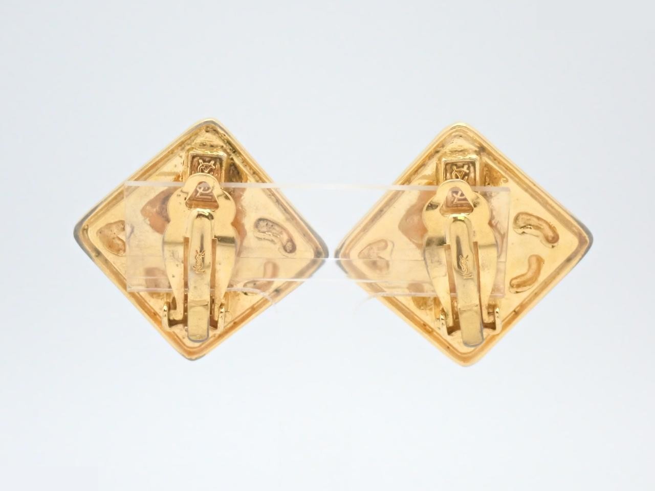 Other lines: Precious metal earrings, square, heart, gold. — view 2