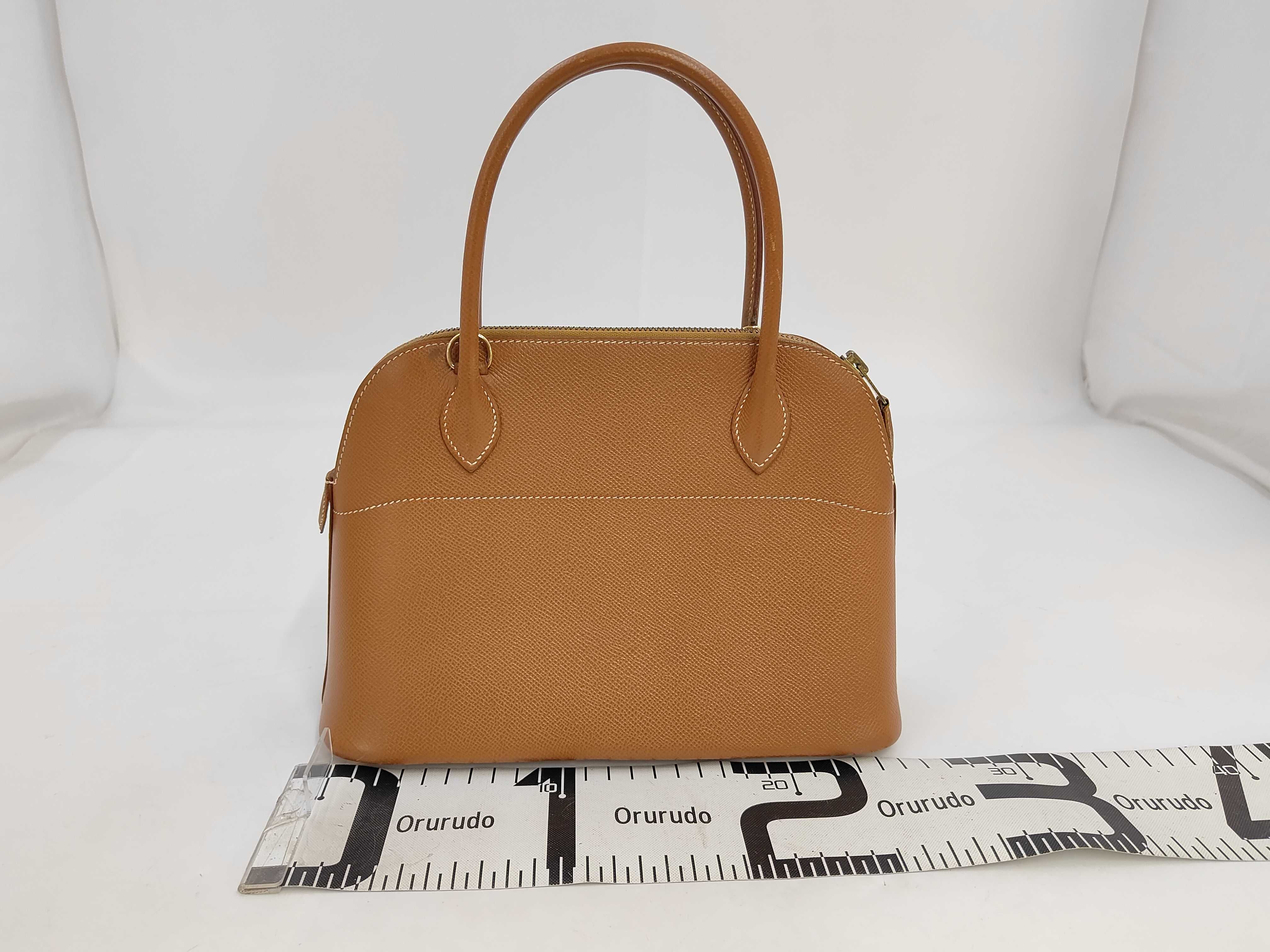 Bolide 23 Courchevel Leather Handbag with Gold Hardware (Z) — view 2