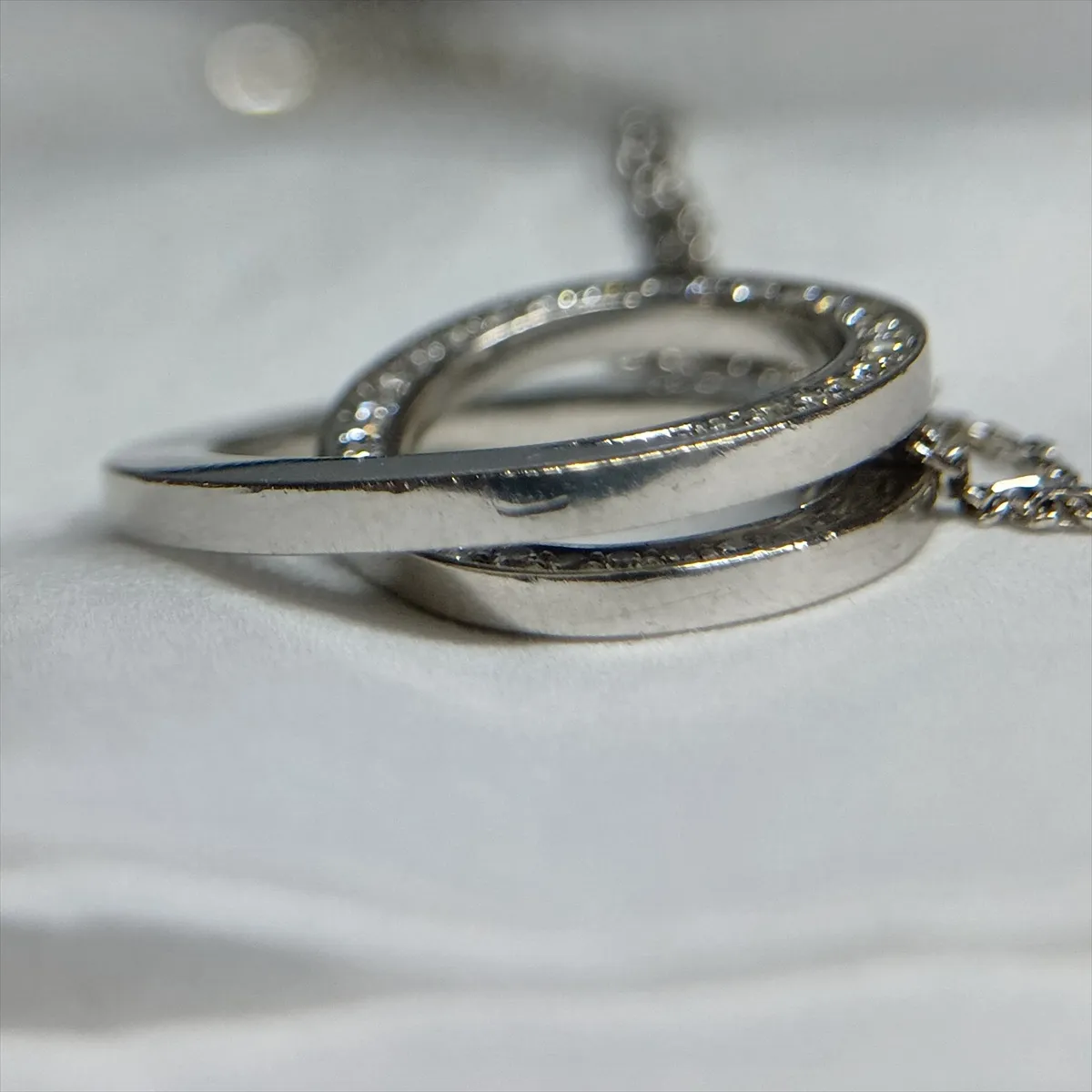 Etincelle de Cartier Diamond Necklace, 750 (WG), 5.7g, DHT158, with dents on the top. — view 7