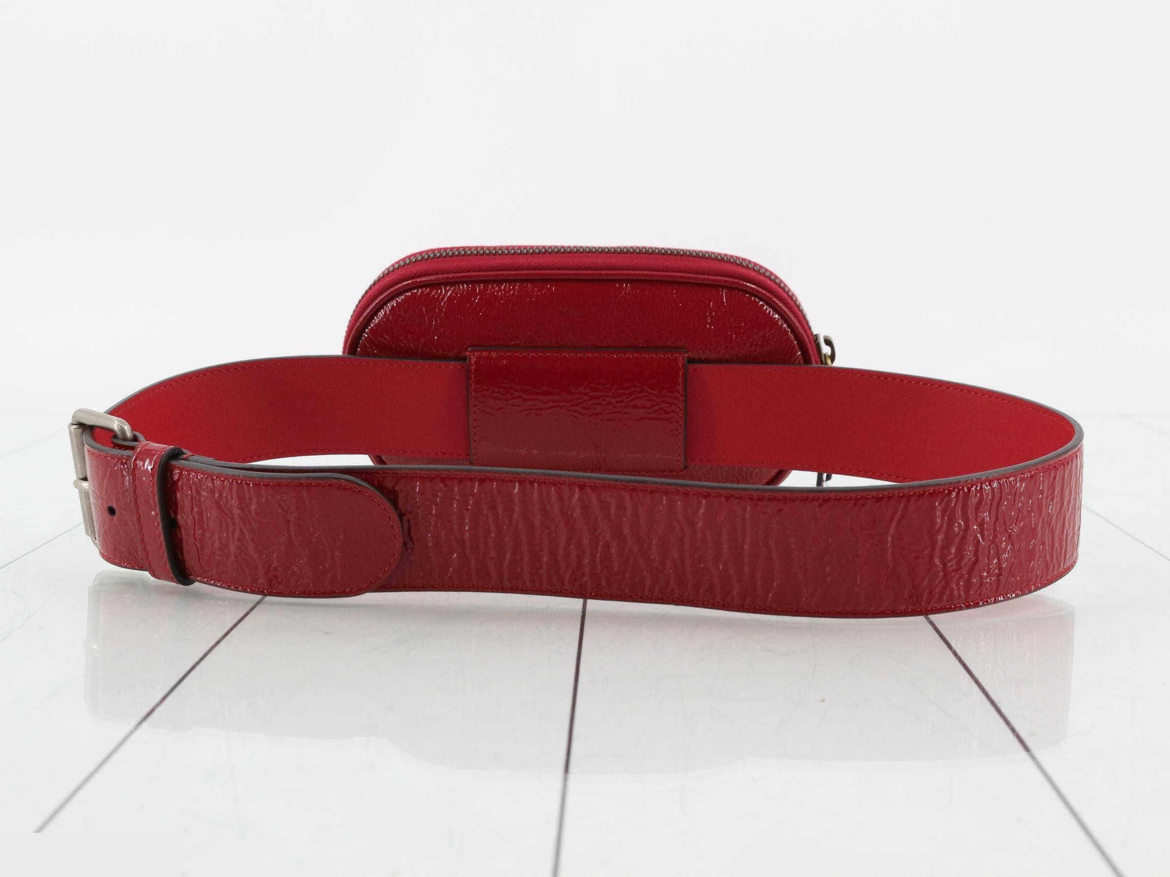 Enamel/Rubber Body Bag/Waist Bag, Red — view 2