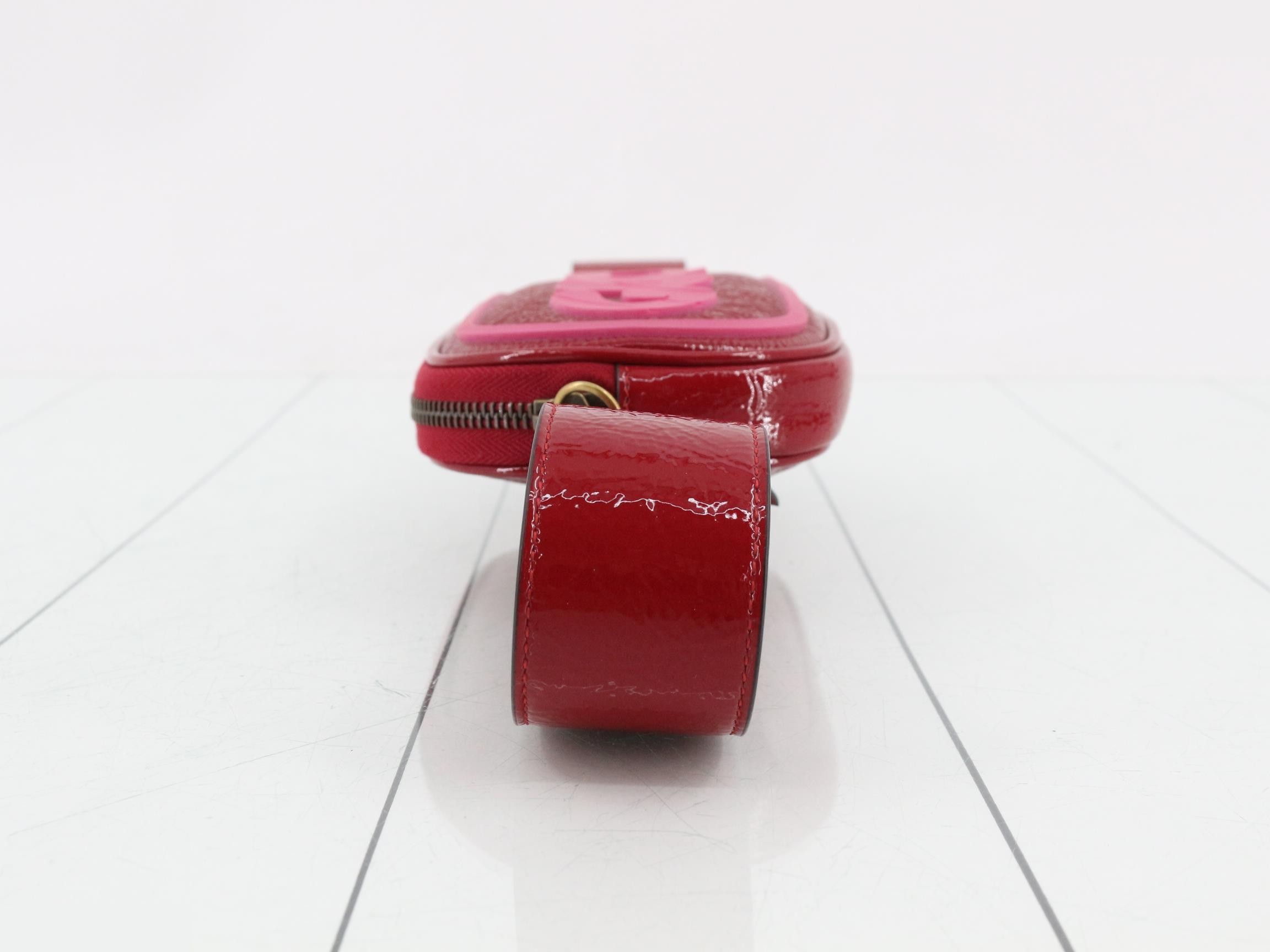 Enamel/Rubber Body Bag/Waist Bag, Red — view 4