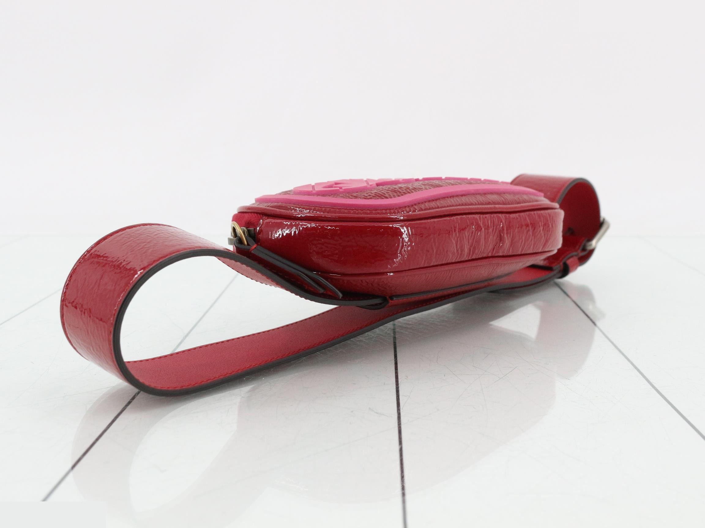 Enamel/Rubber Body Bag/Waist Bag, Red — view 5