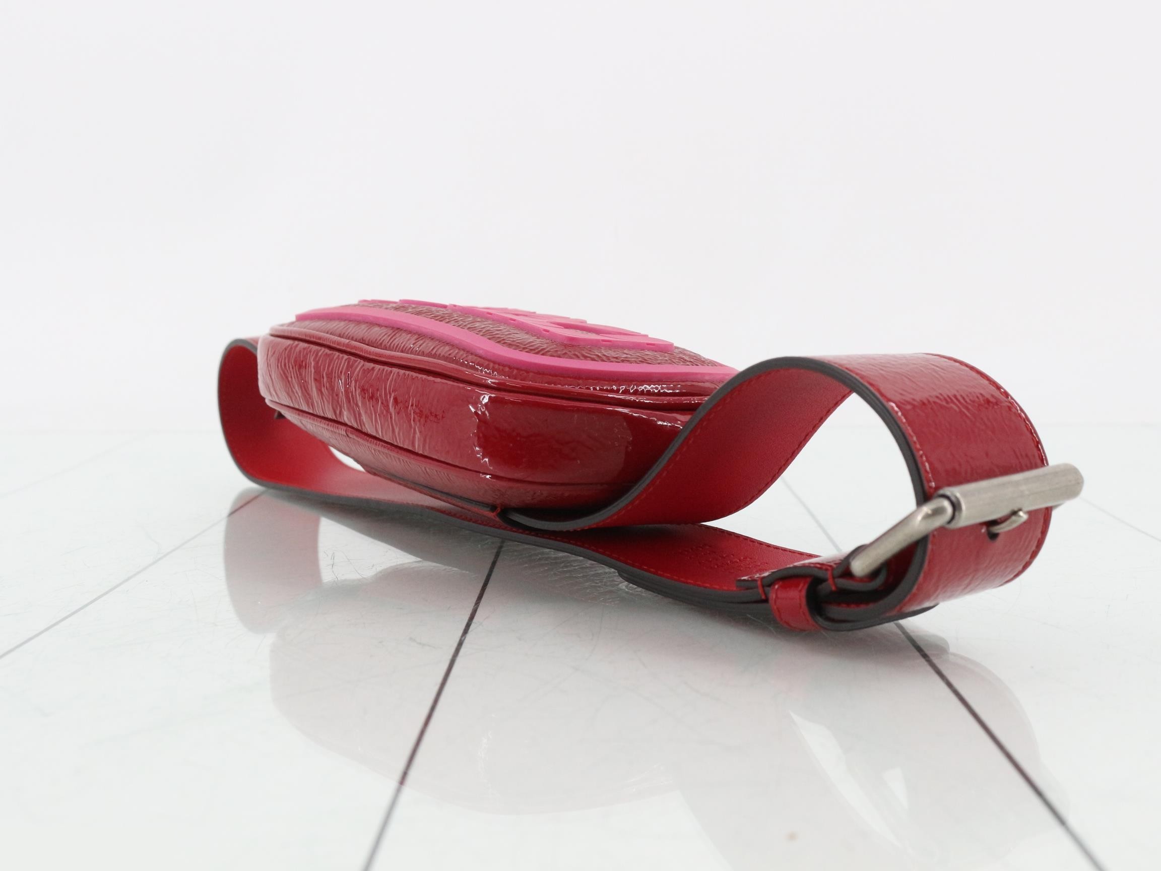 Enamel/Rubber Body Bag/Waist Bag, Red — view 6