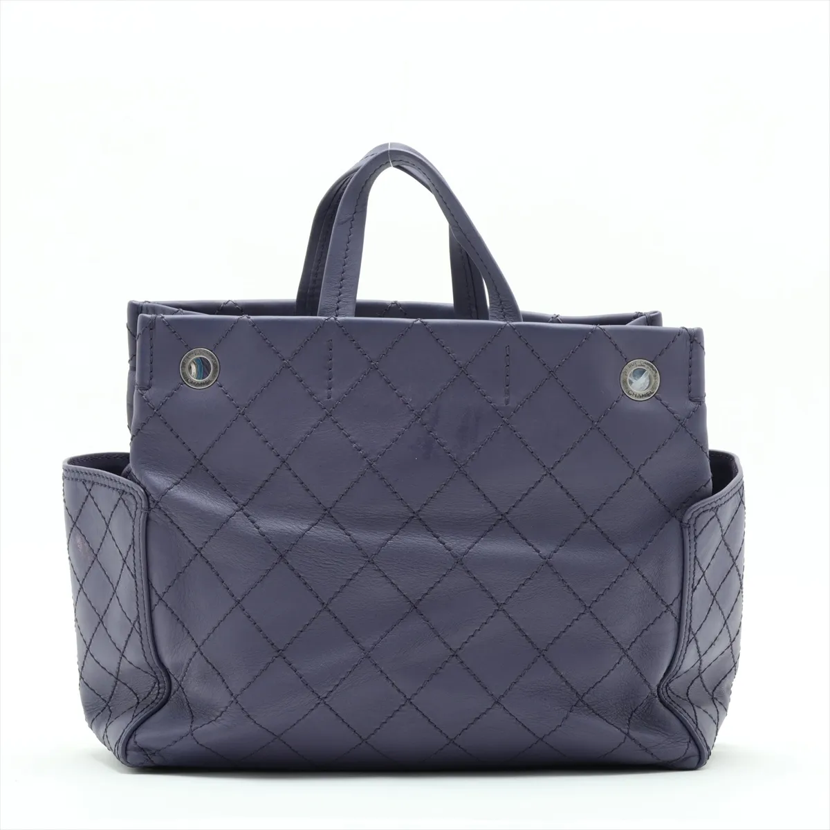 Wild Stitch Leather Handbag, Purple, Gunmetal Hardware, 20944797 (Serial Number in the 20s) — view 2