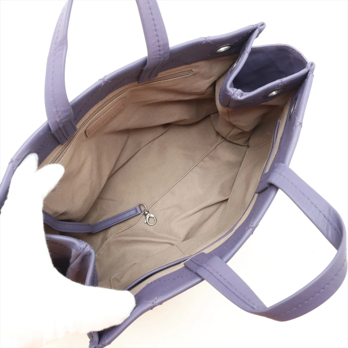 Wild Stitch Leather Handbag, Purple, Gunmetal Hardware, 20944797 (Serial Number in the 20s) — view 7