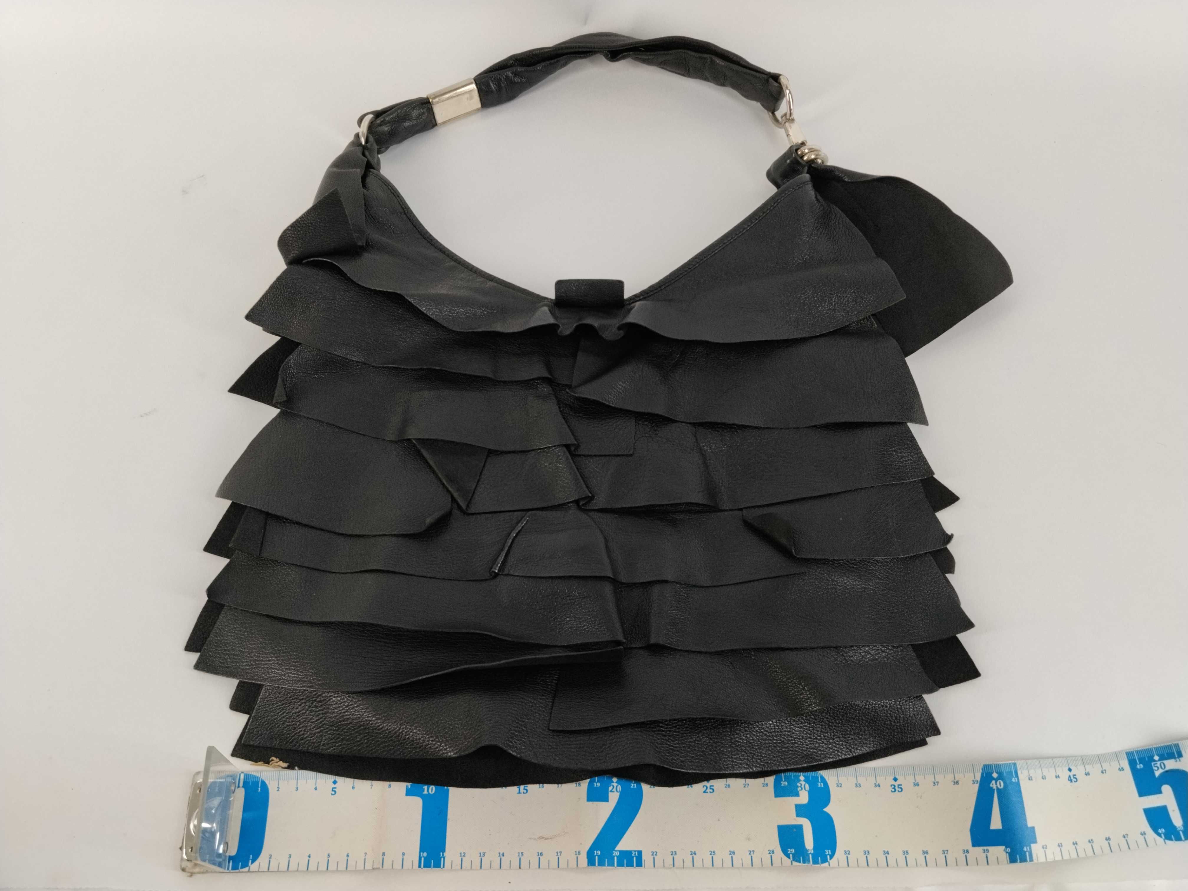 (Tom Ford era) Saint-Tropez Leather Frill Black Shoulder Bag — view 2