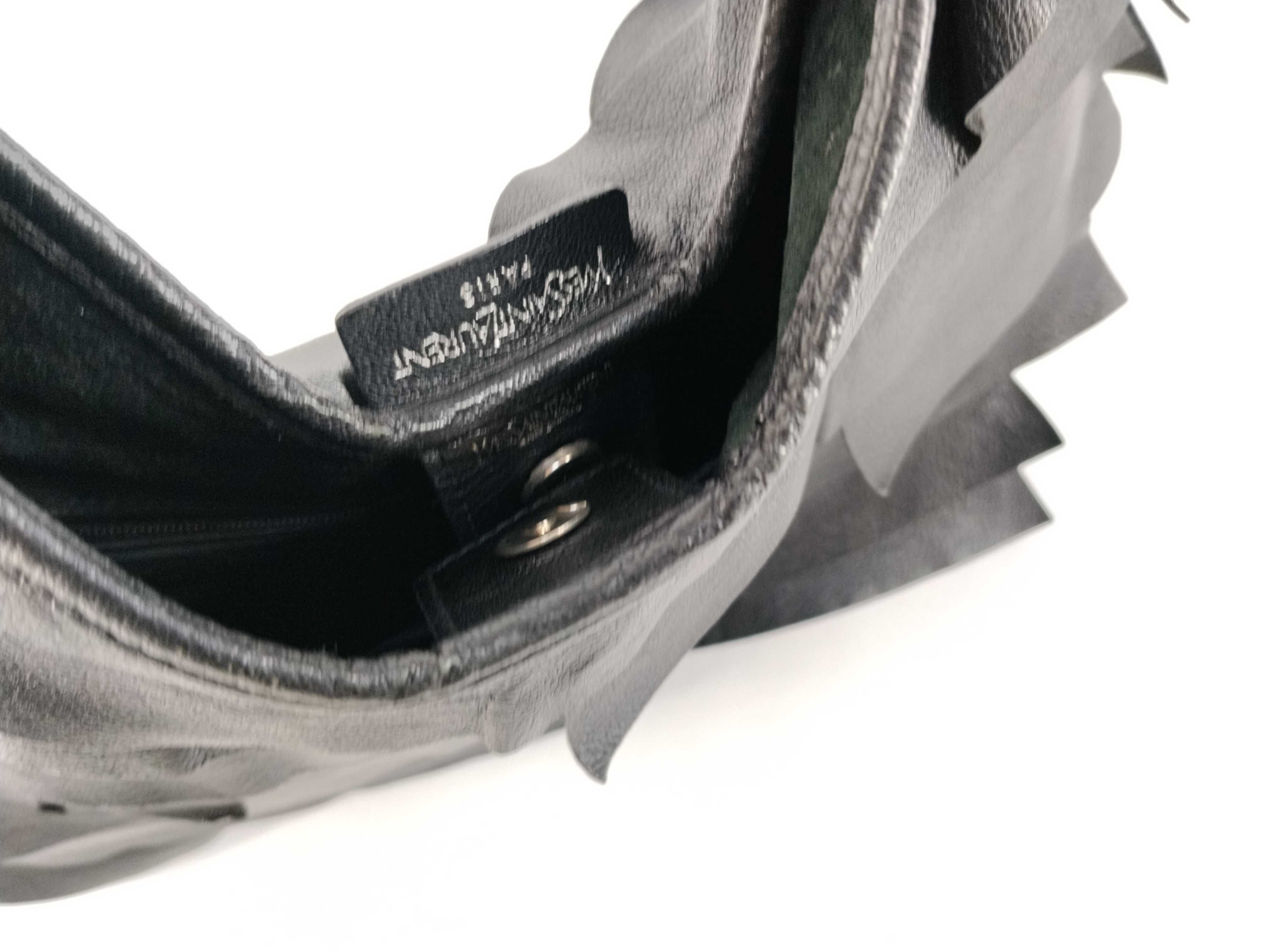 (Tom Ford era) Saint-Tropez Leather Frill Black Shoulder Bag — view 8
