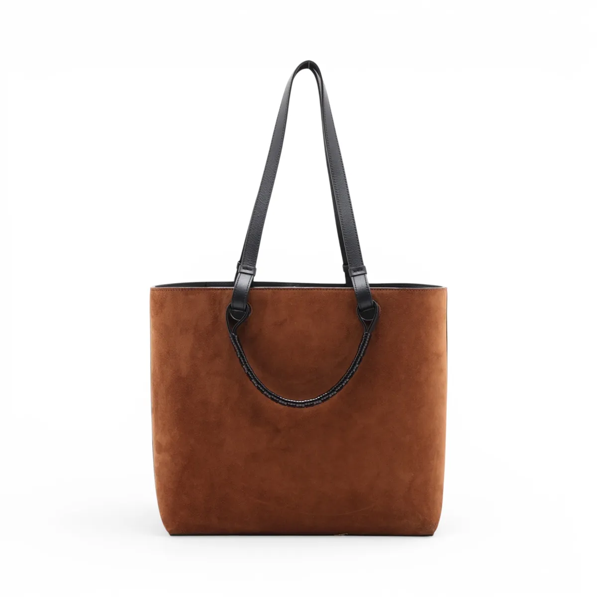 Anagram Suede x Leather 2-Way Tote Bag, Brown — view 2