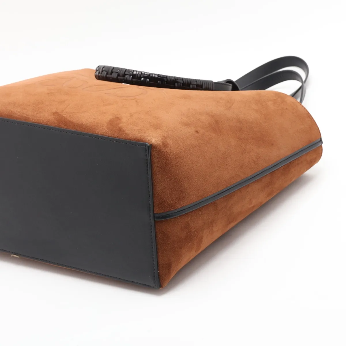 Anagram Suede x Leather 2-Way Tote Bag, Brown — view 3