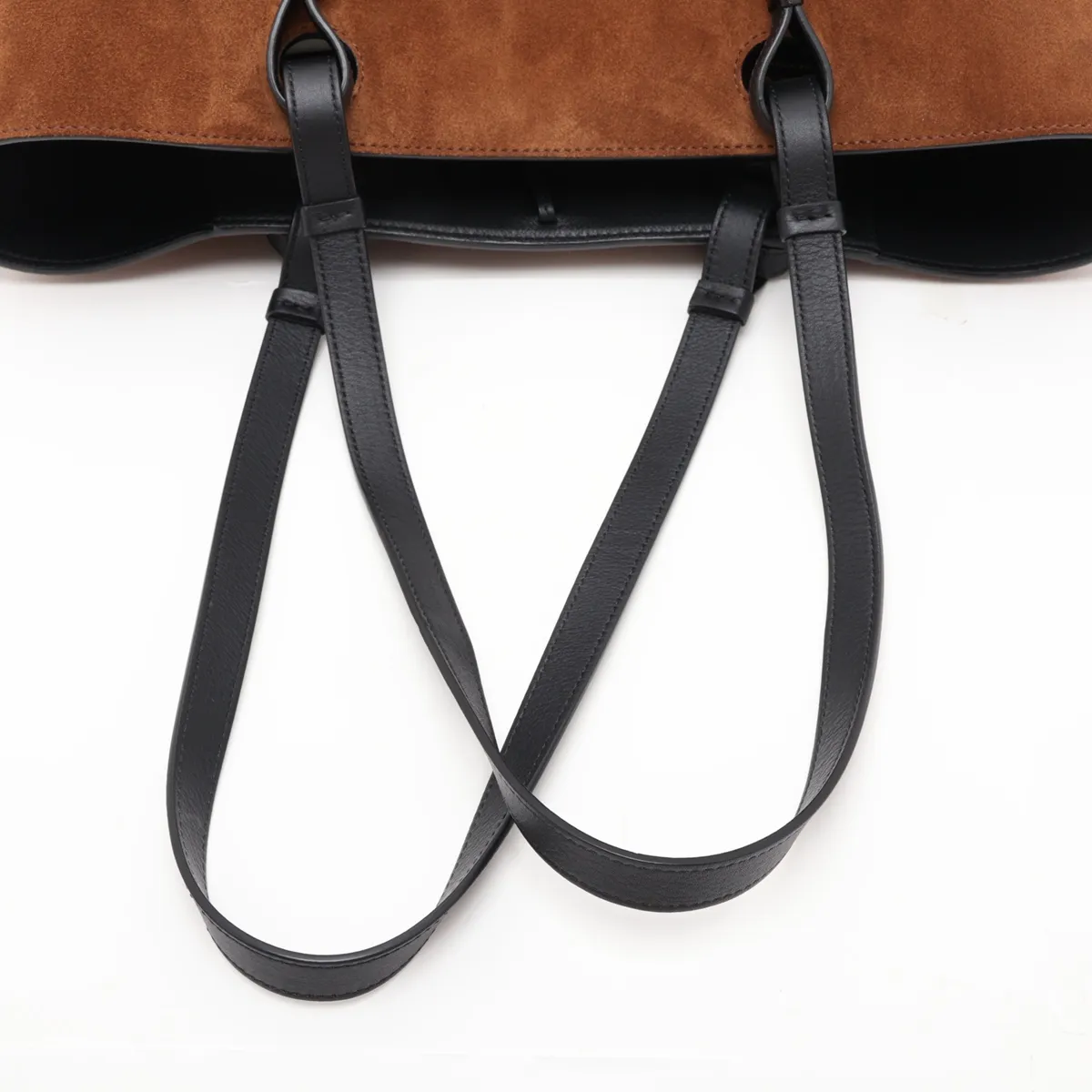 Anagram Suede x Leather 2-Way Tote Bag, Brown — view 5