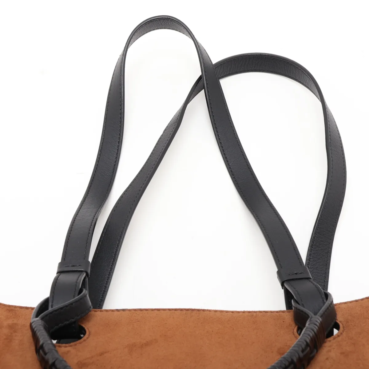 Anagram Suede x Leather 2-Way Tote Bag, Brown — view 6