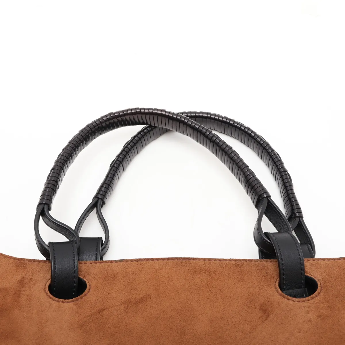 Anagram Suede x Leather 2-Way Tote Bag, Brown — view 8