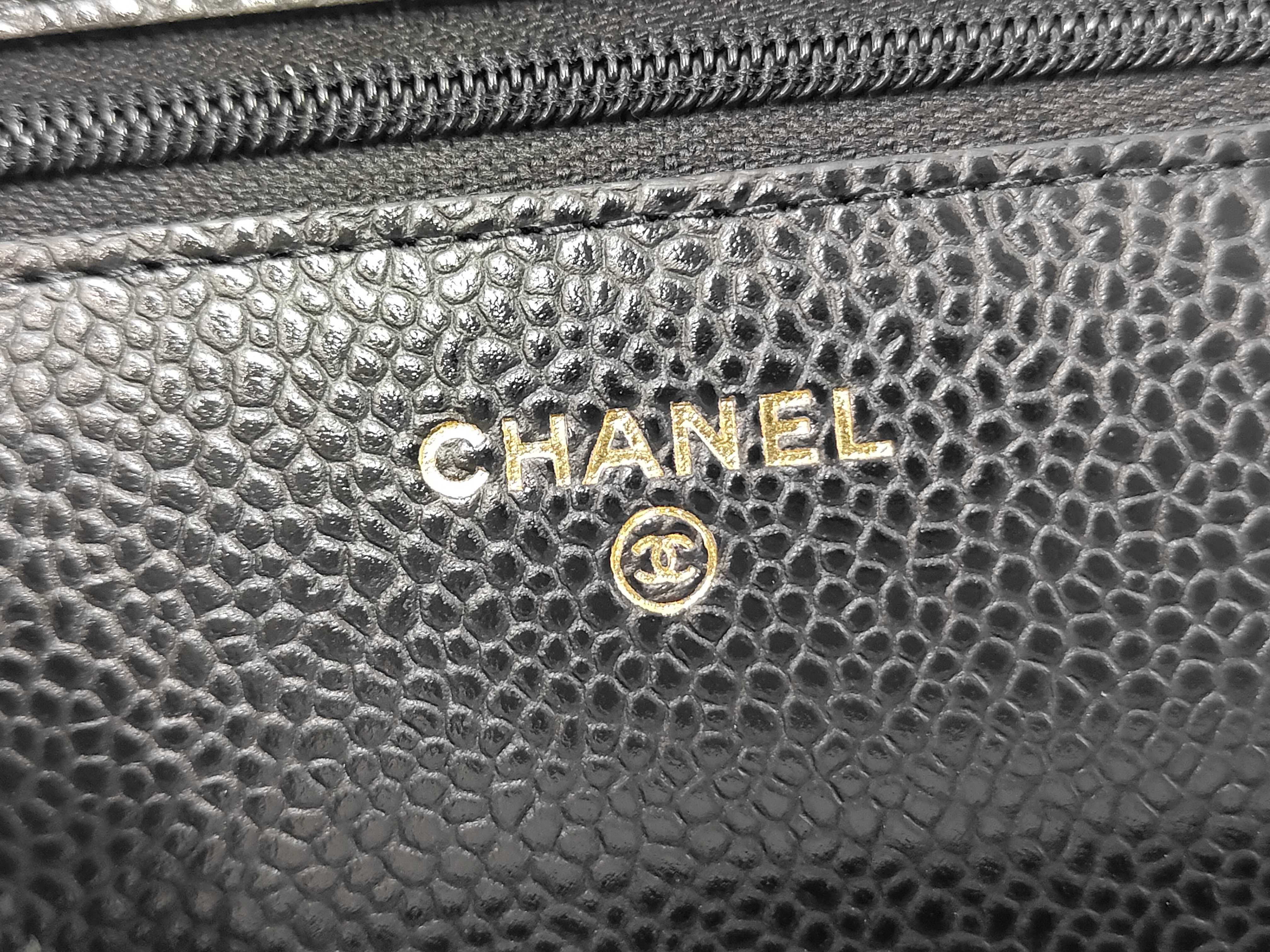 Matelassé Chain Wallet, Black Caviar Leather, Gold Hardware, AP0250 K7HNTL0C, Shoulder Bag — view 8