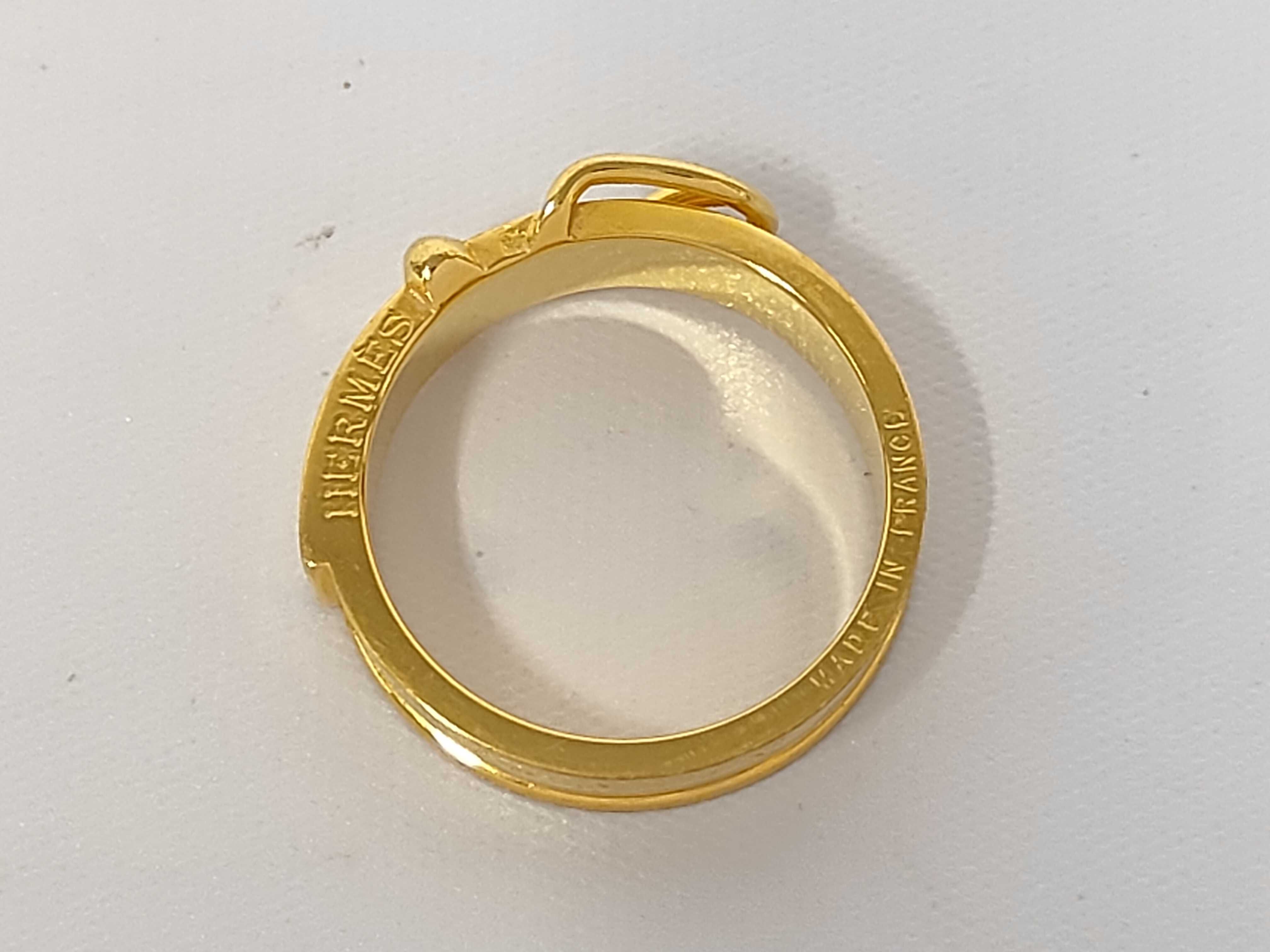 scarf ring, Ceinture, gold hardware, Hermes accessories. — view 3