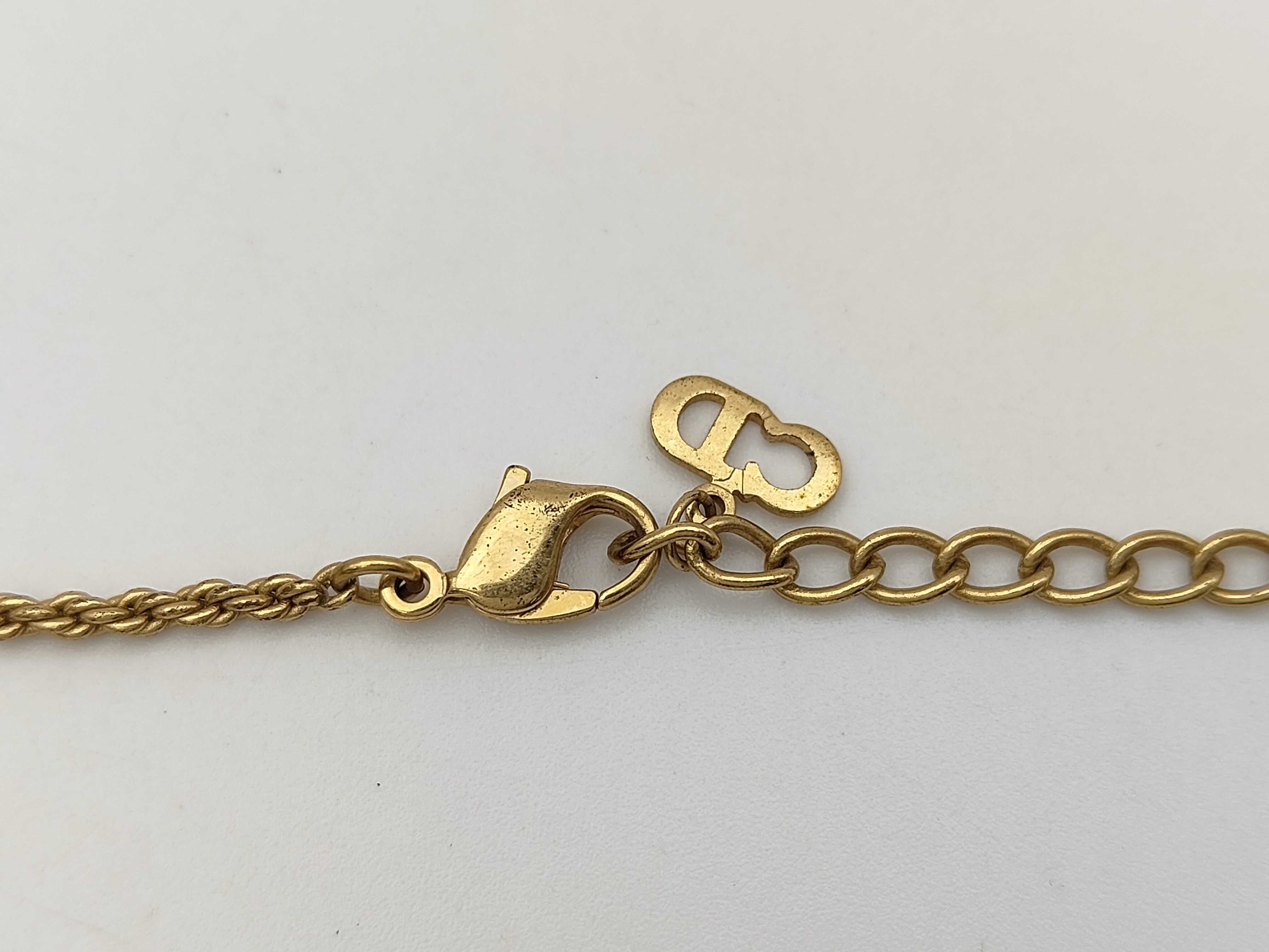 Crystal Rope Chain Circle Gold Necklace — view 4