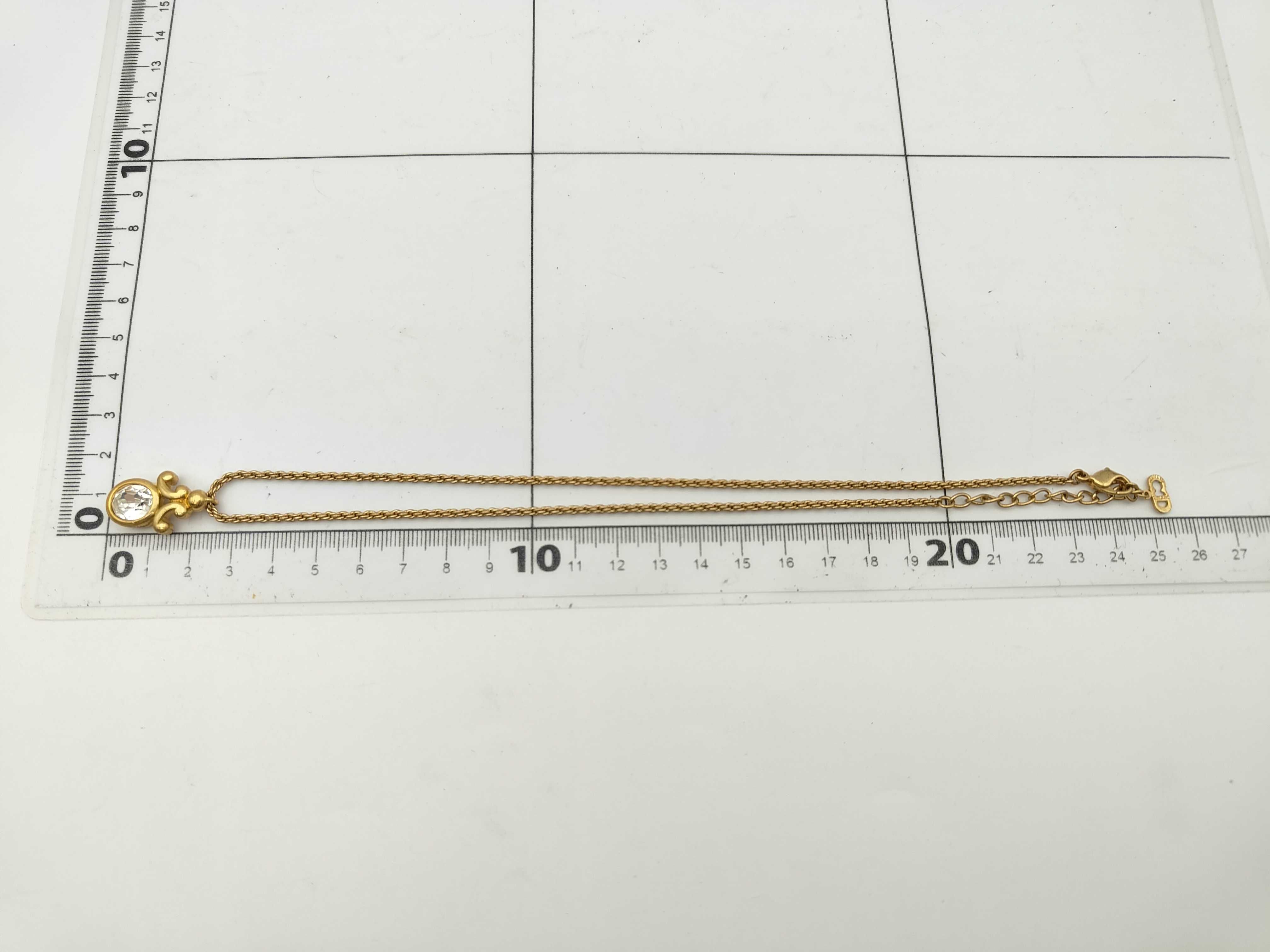 Crystal Rope Chain Circle Gold Necklace — view 6
