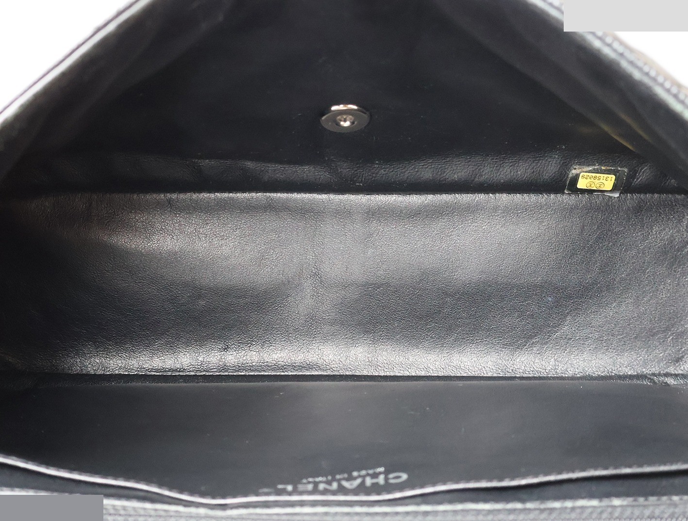 Caviar leather large matelassé double chain shoulder bag, black — view 12