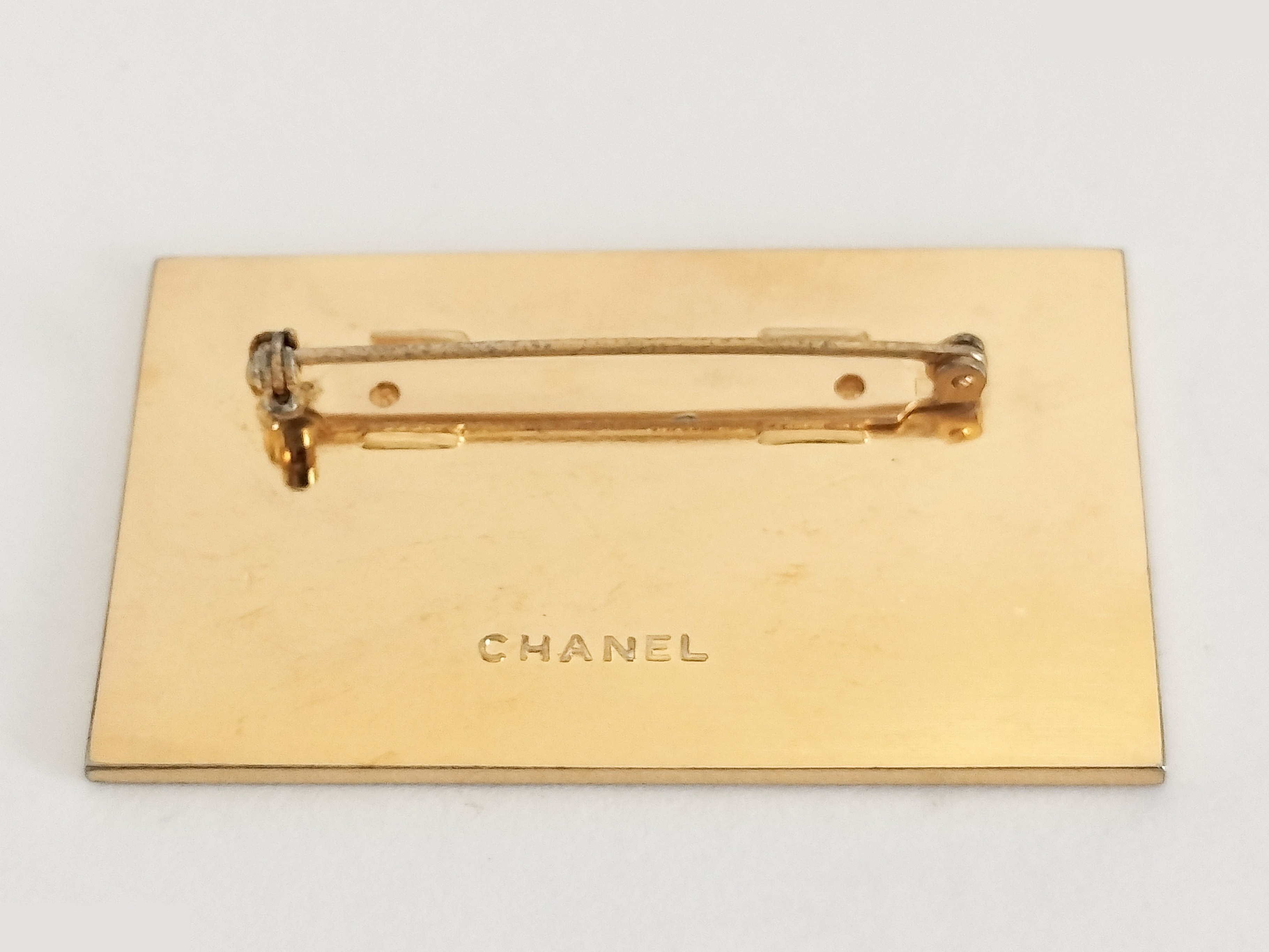 Coco Logo Plate Gold Brooch — view 2