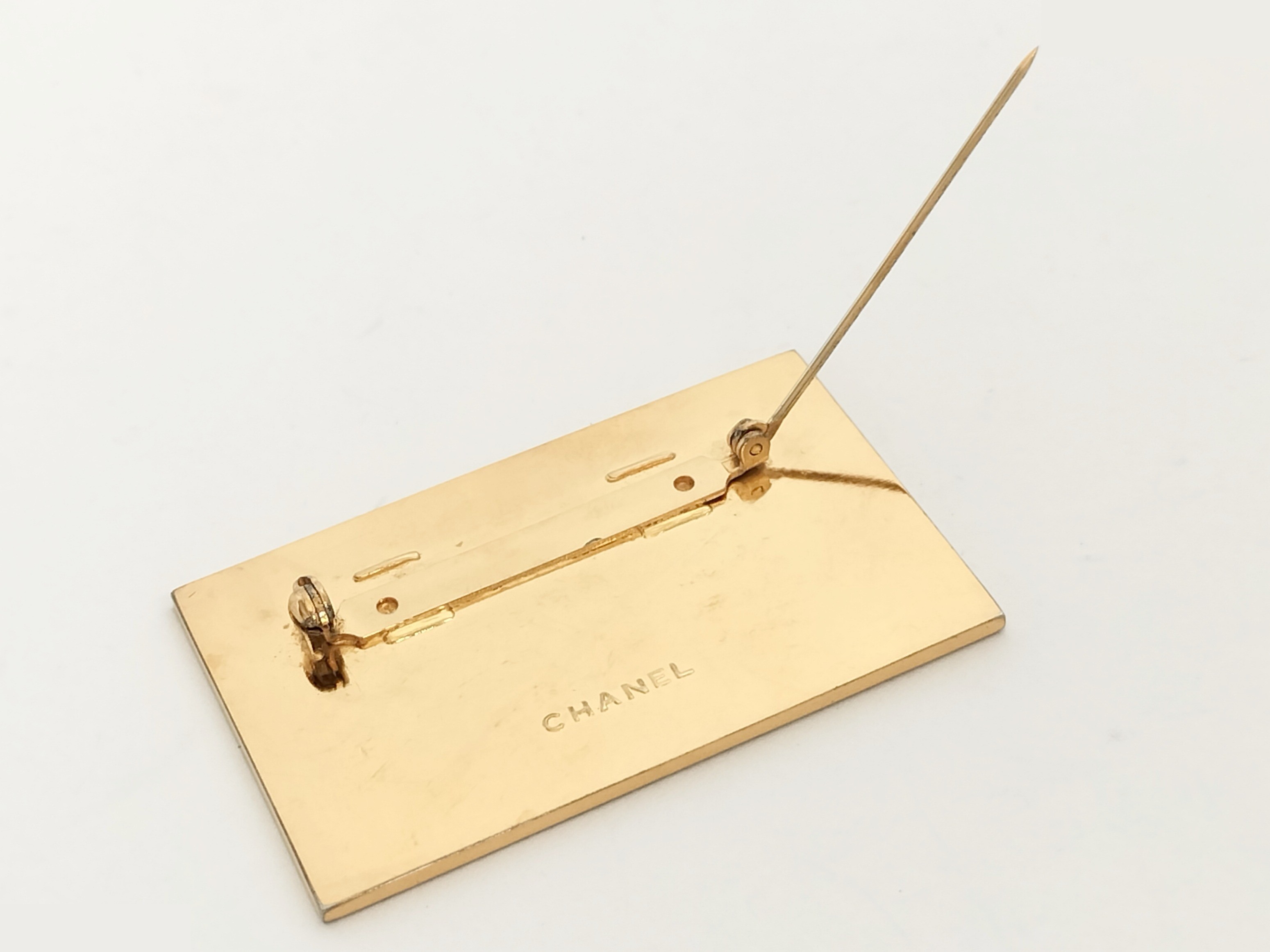 Coco Logo Plate Gold Brooch — view 3
