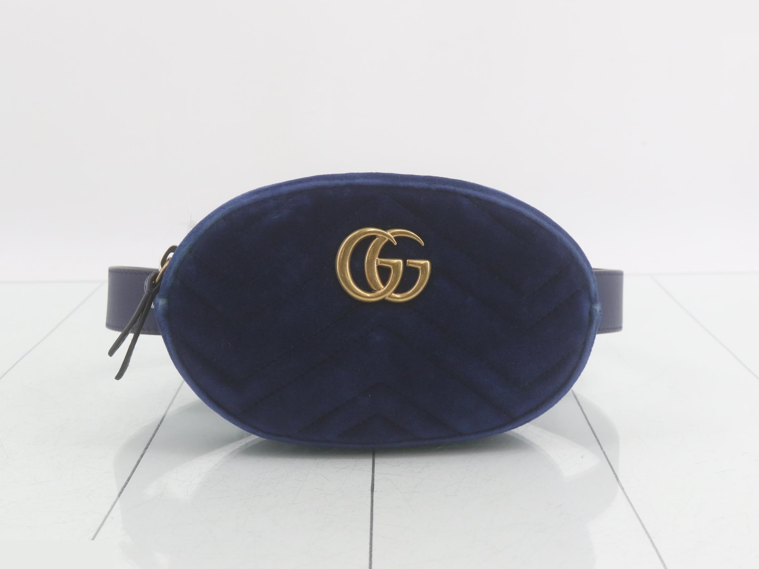 GG Marmont Belt Bag, Velour Waist Bag