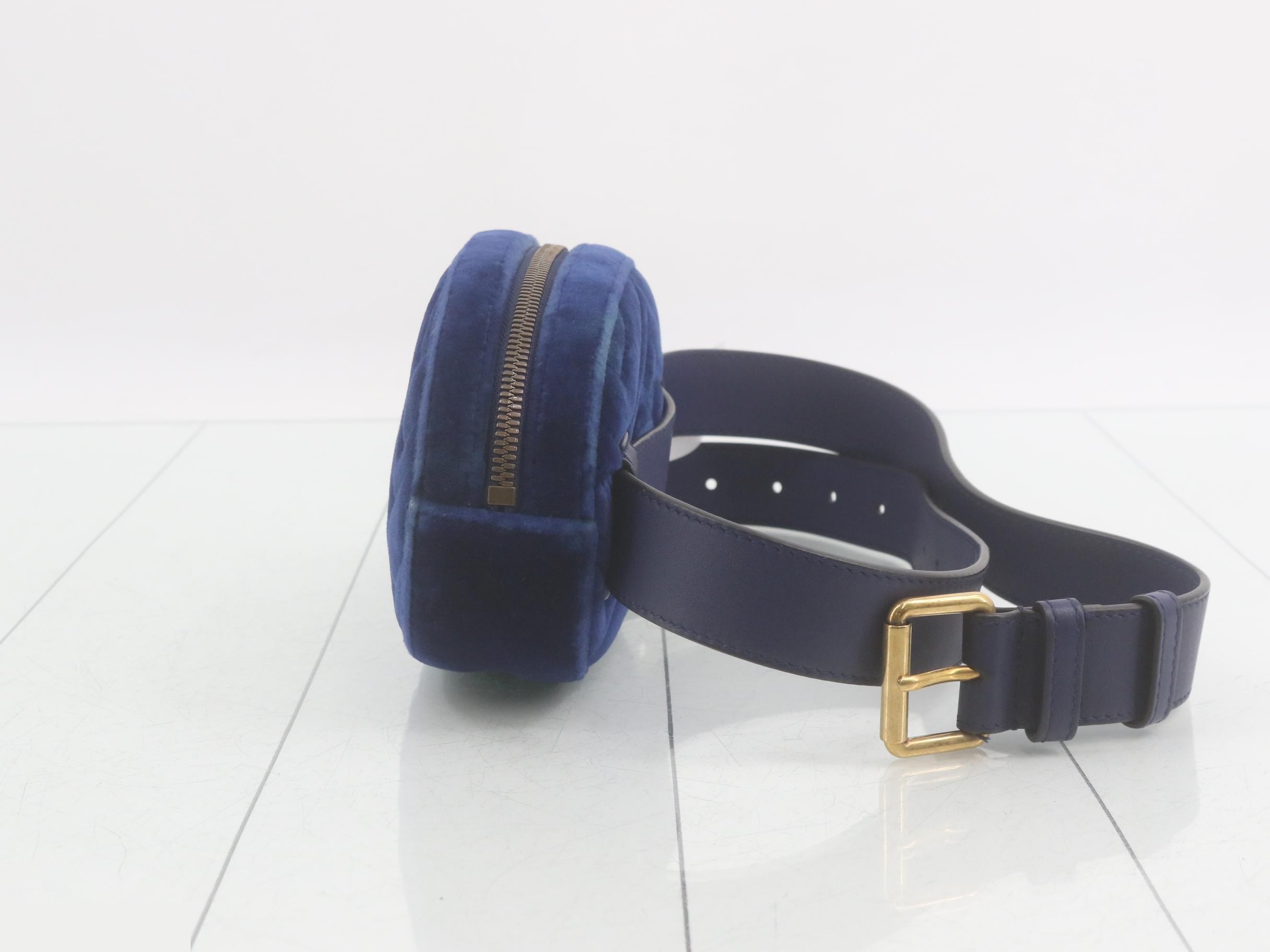 GG Marmont Belt Bag, Velour Waist Bag — view 3