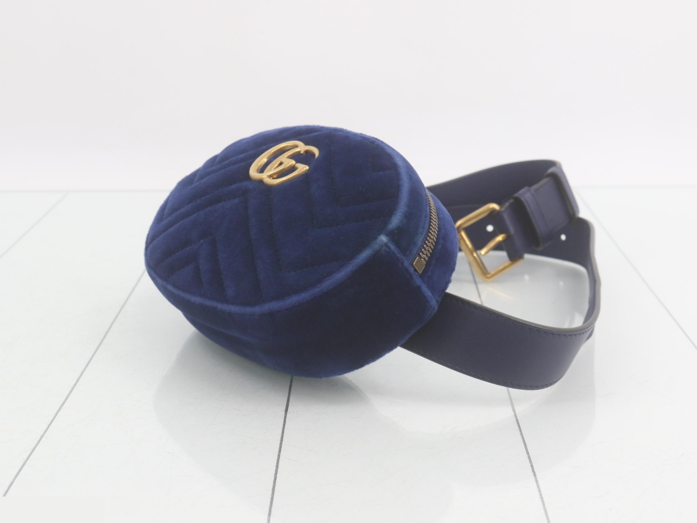 GG Marmont Belt Bag, Velour Waist Bag — view 6