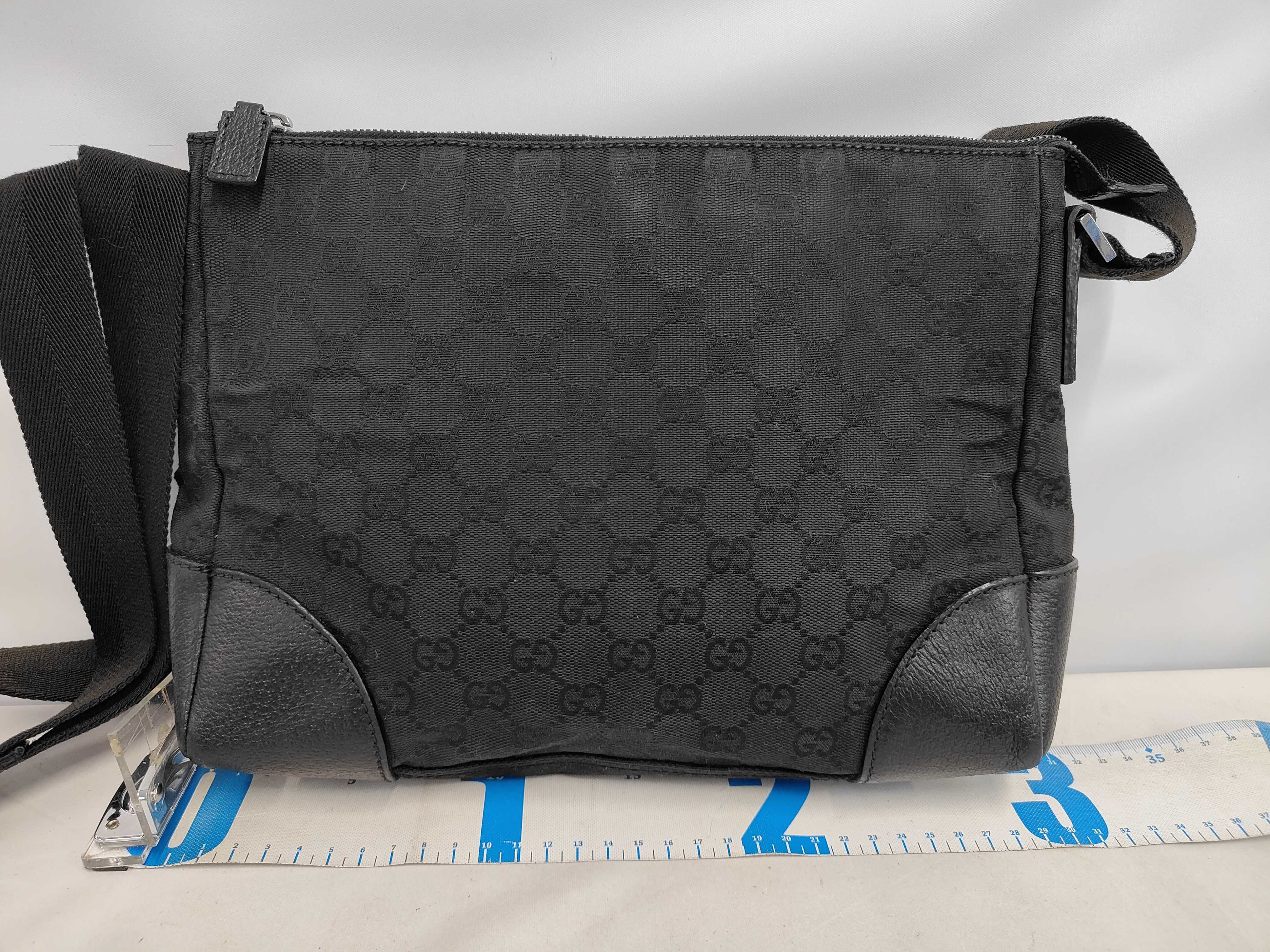 GG Canvas x Leather Shoulder Bag, Black — view 2