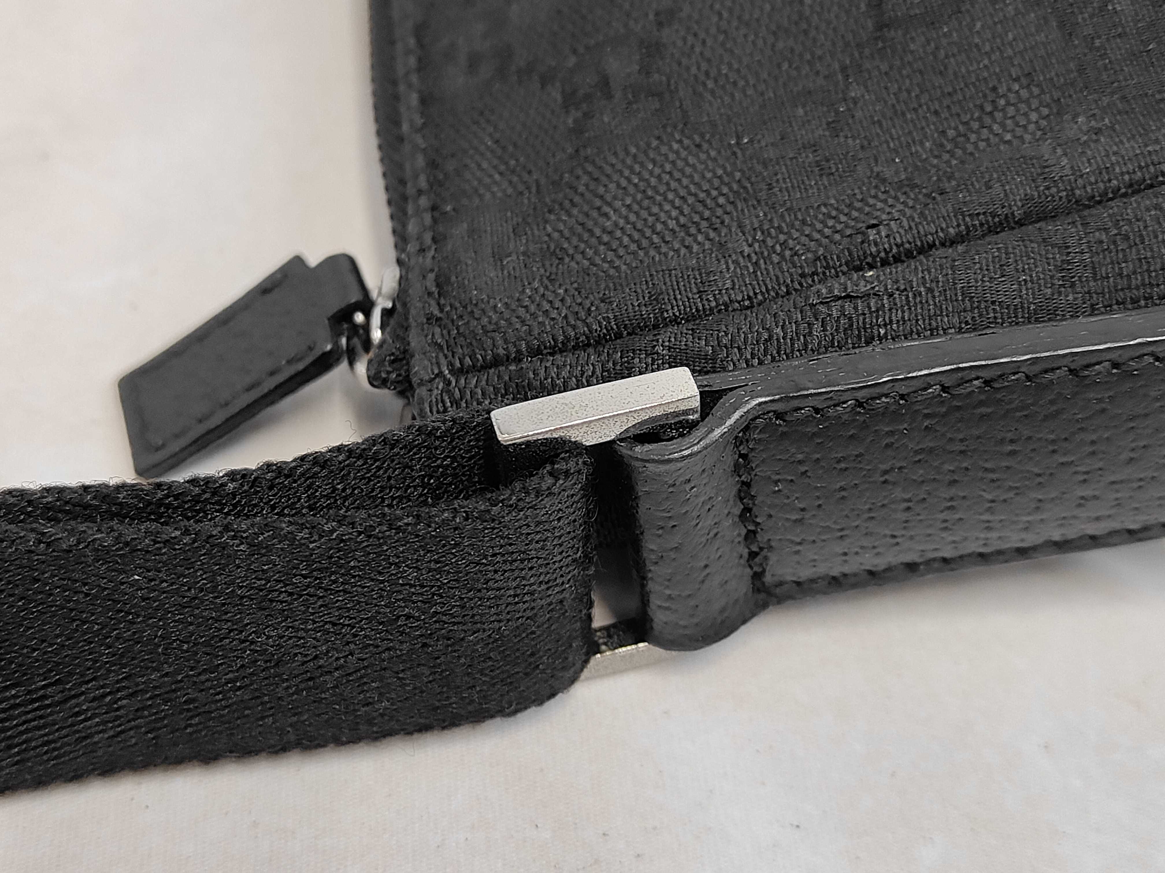 GG Canvas x Leather Shoulder Bag, Black — view 6