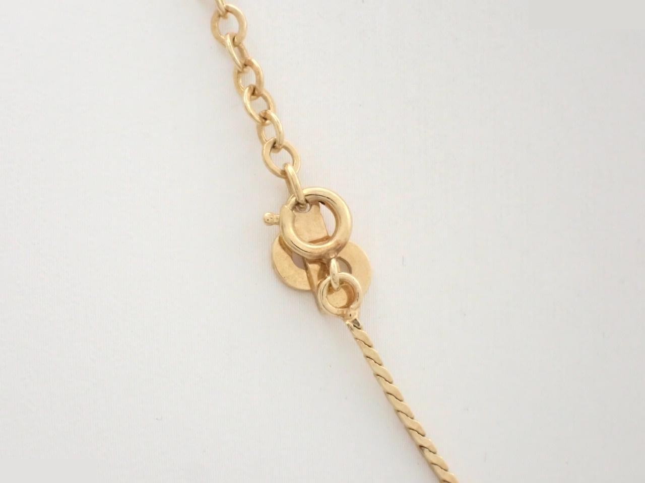 CD logo necklace with stone, gold color, neck circumference approximately 45cm — view 2
