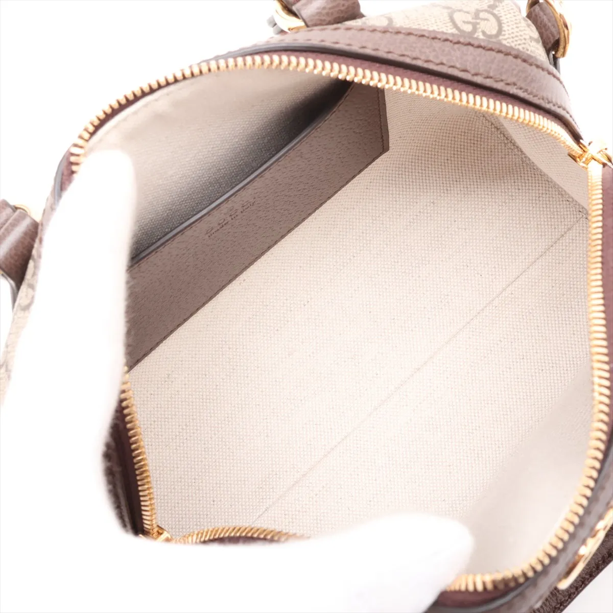 GG Supreme Ophidia PVC x Leather 2-Way Handbag, Beige, 772053 — view 8