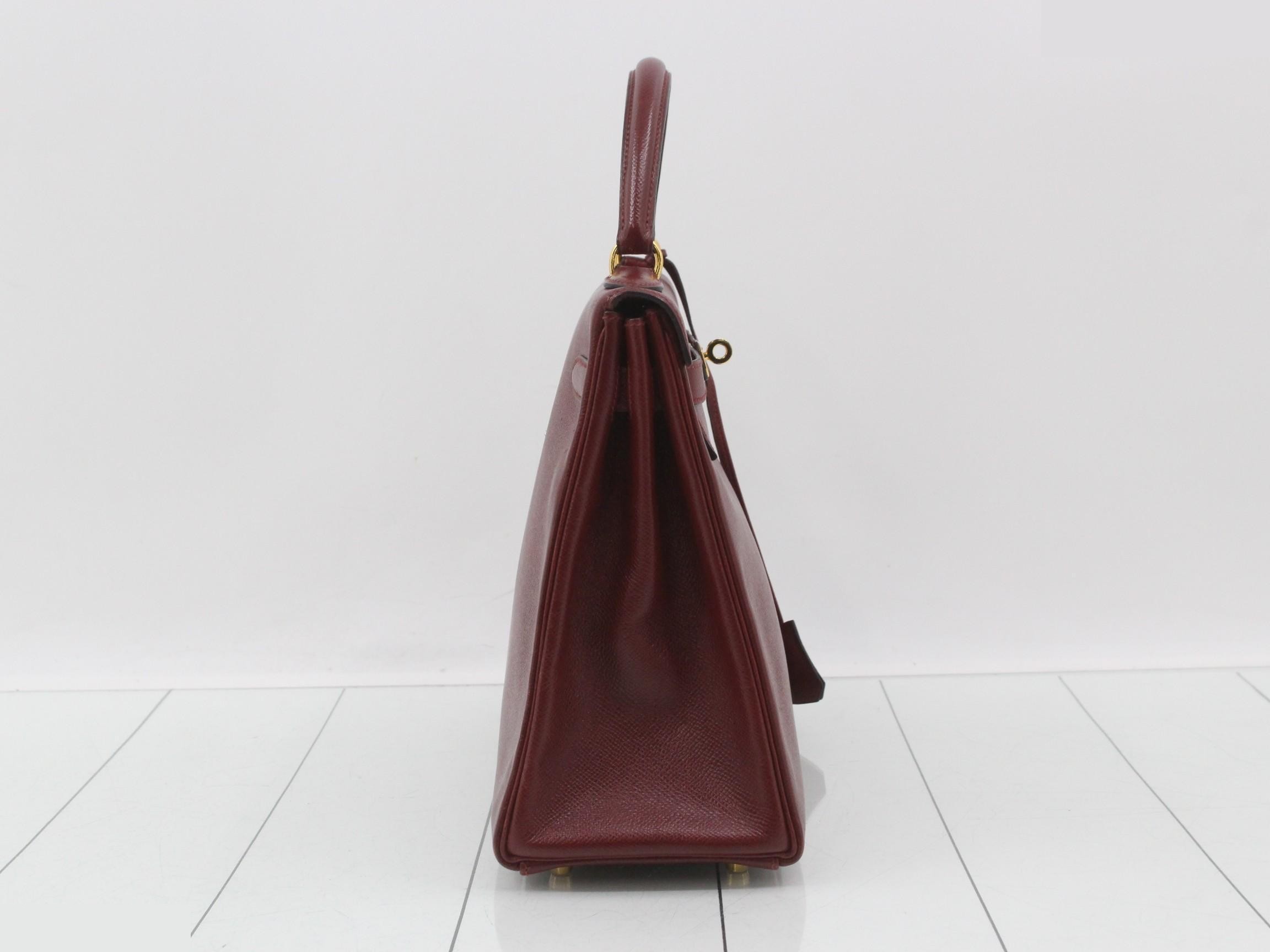 Kelly 32 Courchevel x Rouge H 2-Way Handbag Y Stamp — view 5