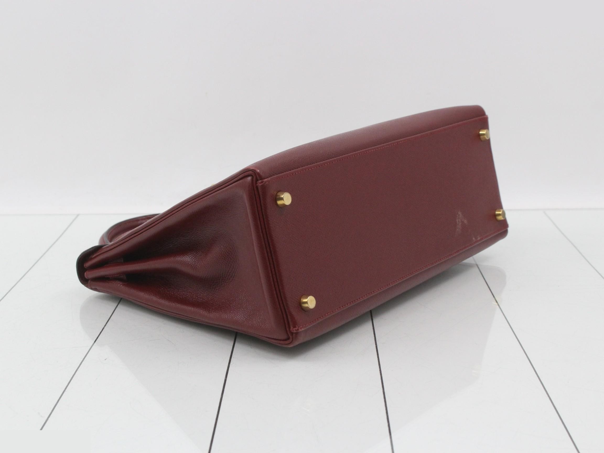Kelly 32 Courchevel x Rouge H 2-Way Handbag Y Stamp — view 6